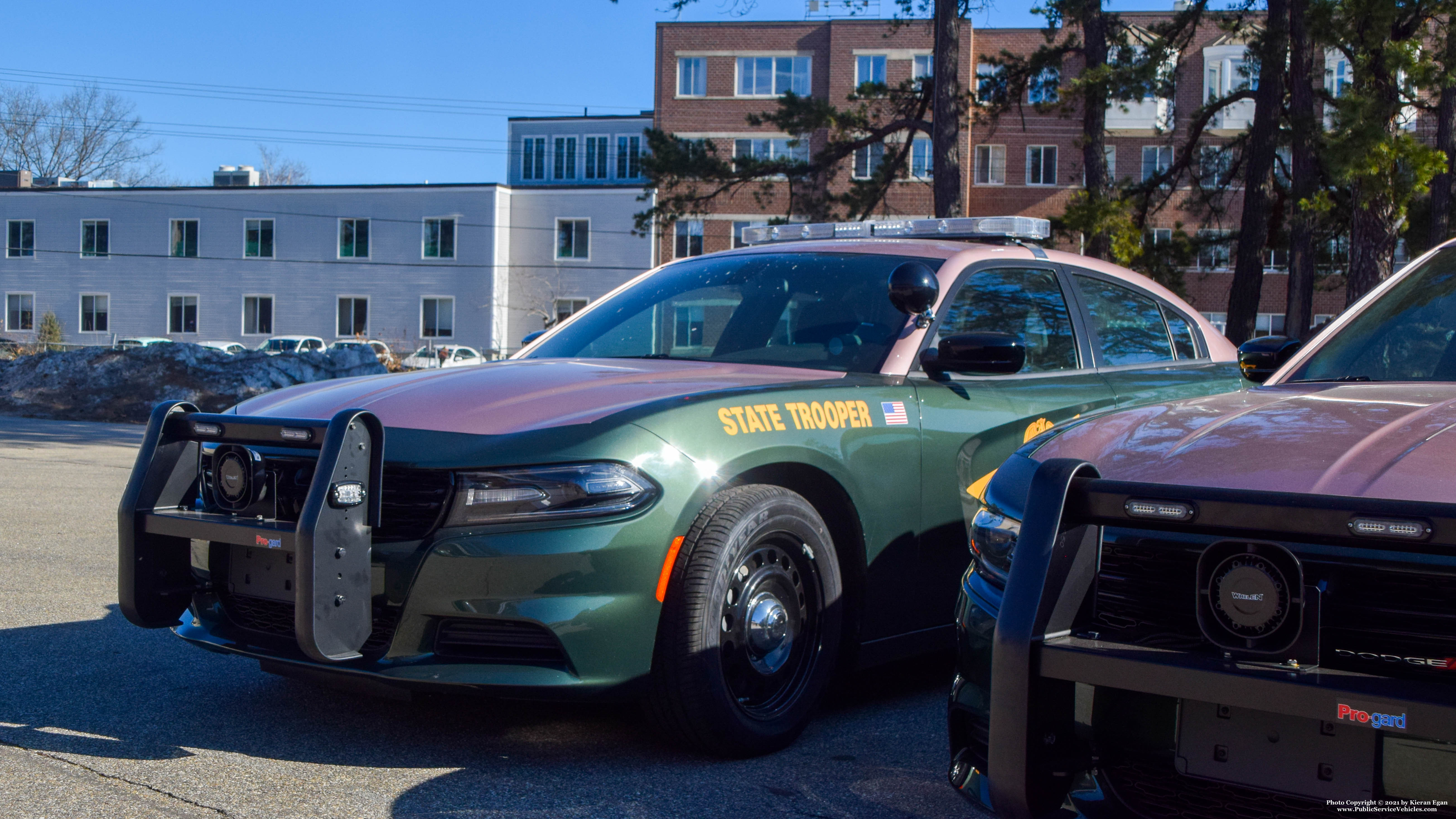 A photo  of New Hampshire State Police
            Cruiser 329, a 2020 Dodge Charger             taken by Kieran Egan