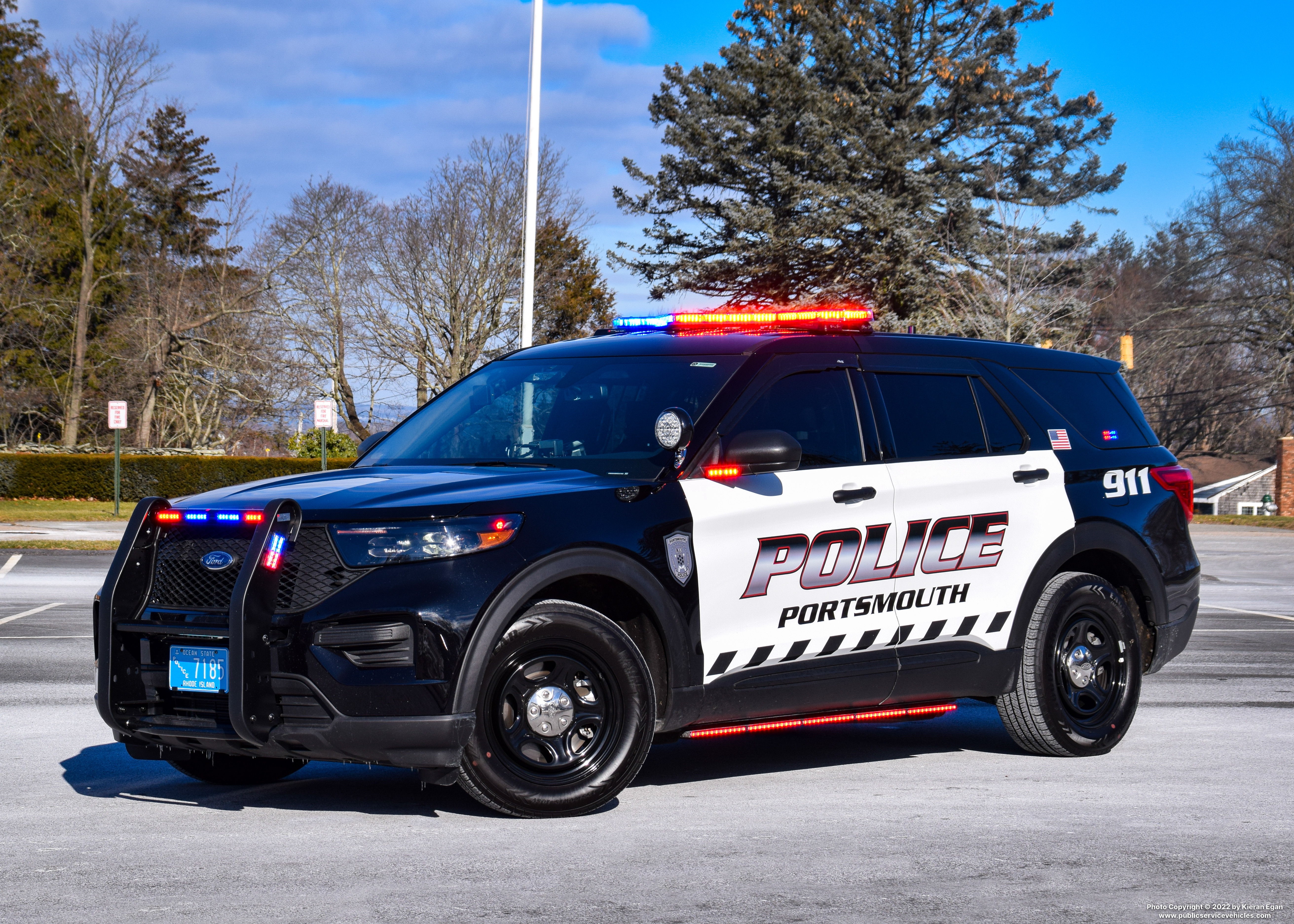 A photo  of Portsmouth Police
            Cruiser 7185, a 2021 Ford Police Interceptor Utility             taken by Kieran Egan