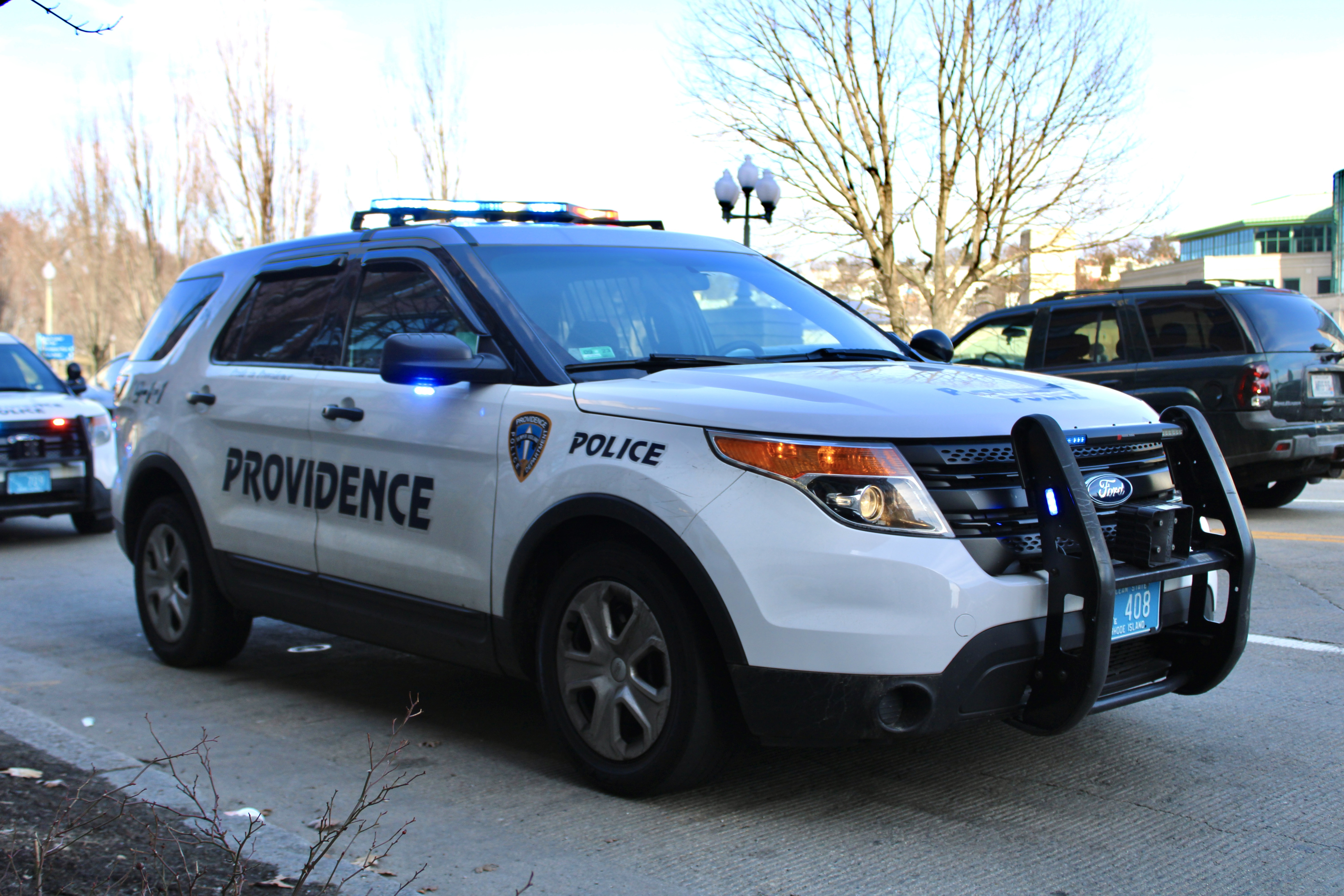 A photo  of Providence Police
            Cruiser 408, a 2015 Ford Police Interceptor Utility             taken by @riemergencyvehicles