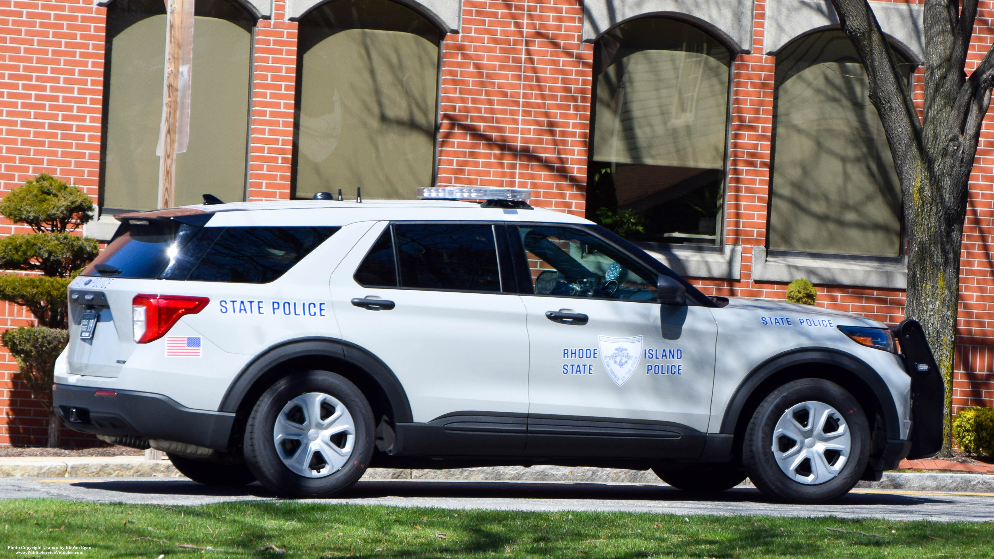 A photo  of Rhode Island State Police
            Cruiser 19, a 2020 Ford Police Interceptor Utility             taken by Kieran Egan