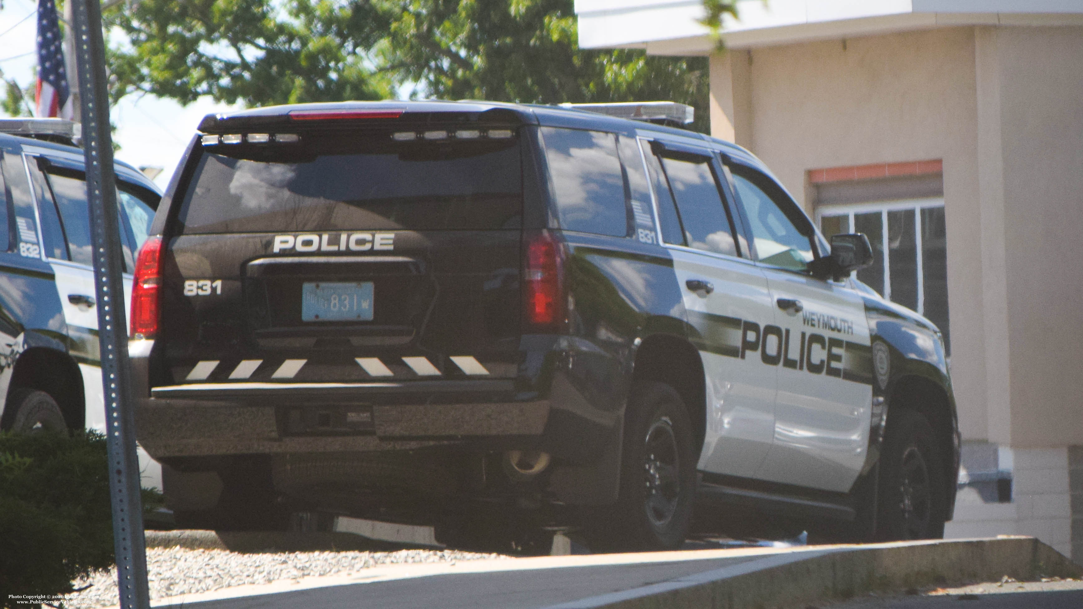 A photo  of Weymouth Police
            Cruiser 831, a 2015-2020 Chevrolet Tahoe             taken by Kieran Egan