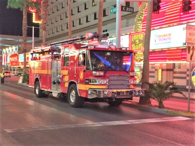 A photo  of Las Vegas Fire
            Engine 1, a 2014 Pierce Quantum             taken by Richard Schmitter