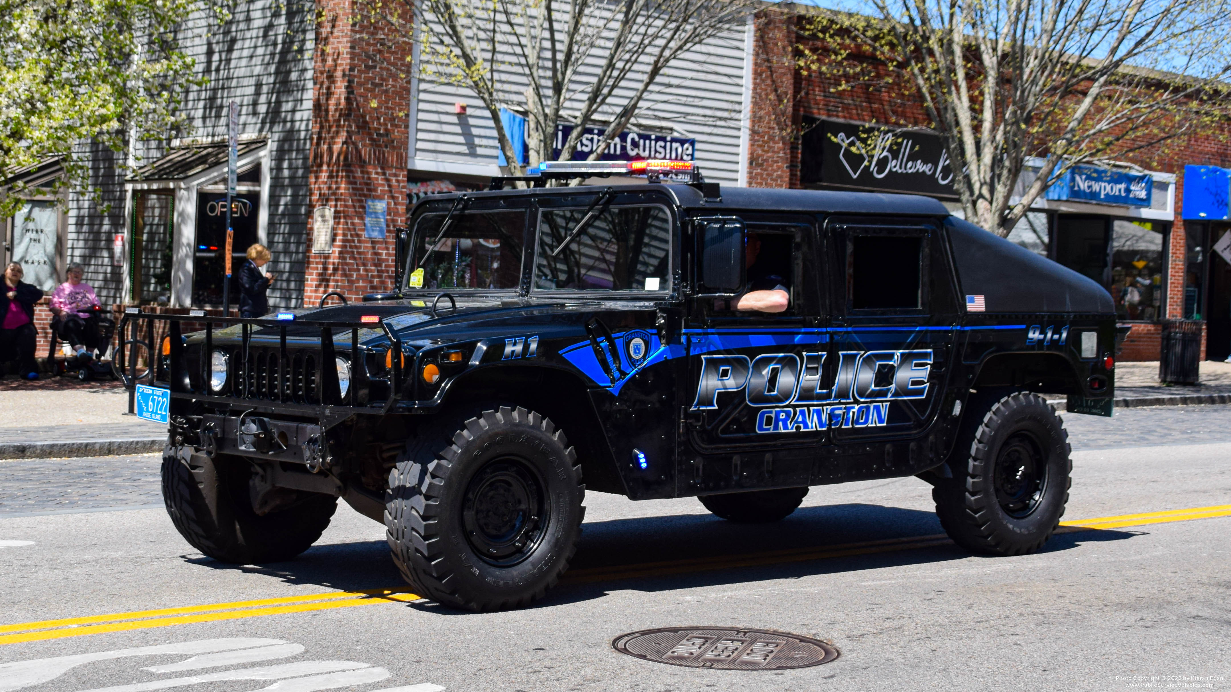 A photo  of Cranston Police
            Humvee 1, a 1990-2000 AM General Humvee             taken by Kieran Egan