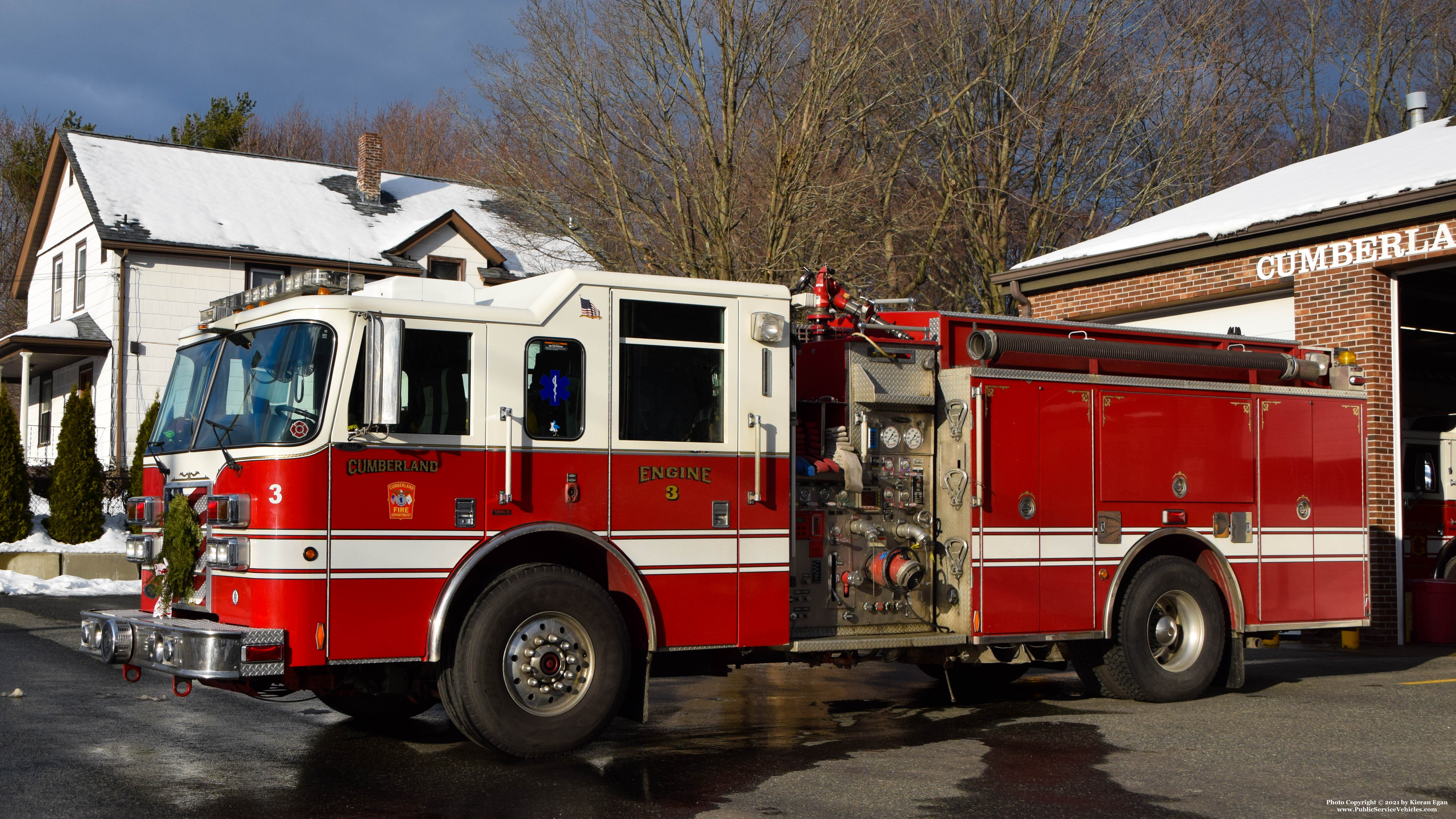 A photo  of Cumberland Fire
            Engine 3, a 2005 Pierce Dash             taken by Kieran Egan