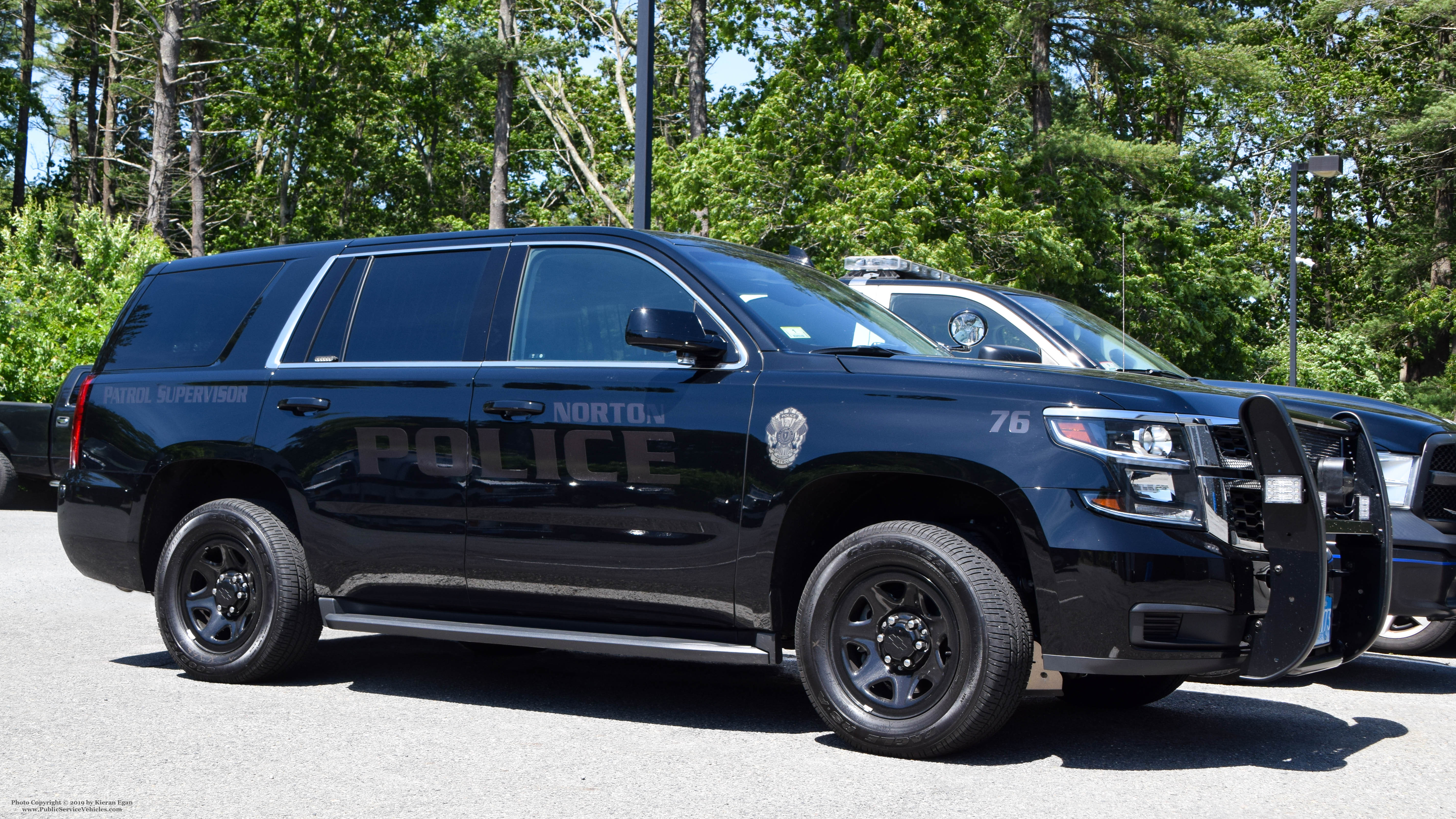 A photo  of Norton Police
            Cruiser 76, a 2019 Chevrolet Tahoe             taken by Kieran Egan
