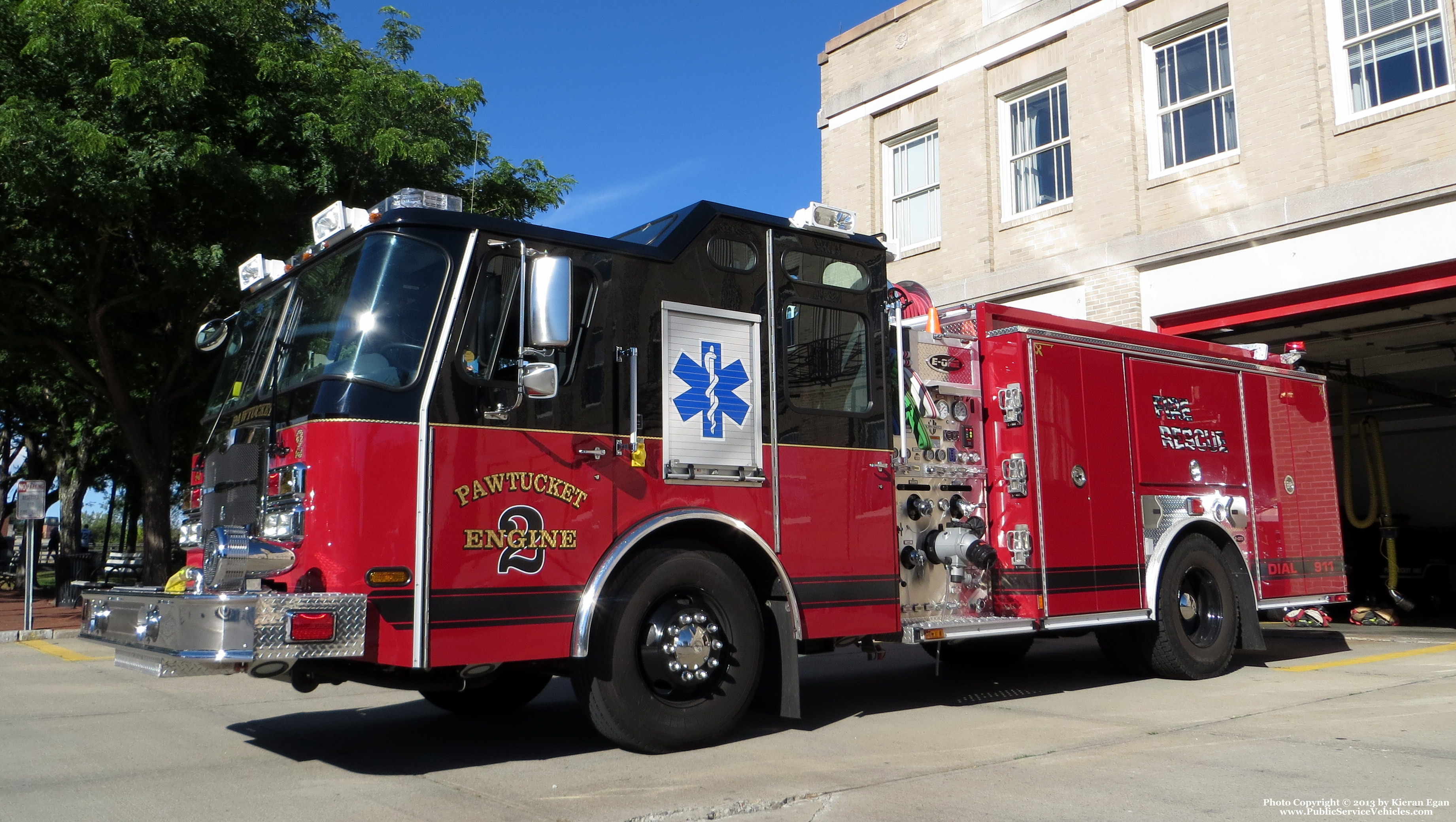 A photo  of Pawtucket Fire
            Engine 2, a 2013 E-One Typhoon             taken by Kieran Egan