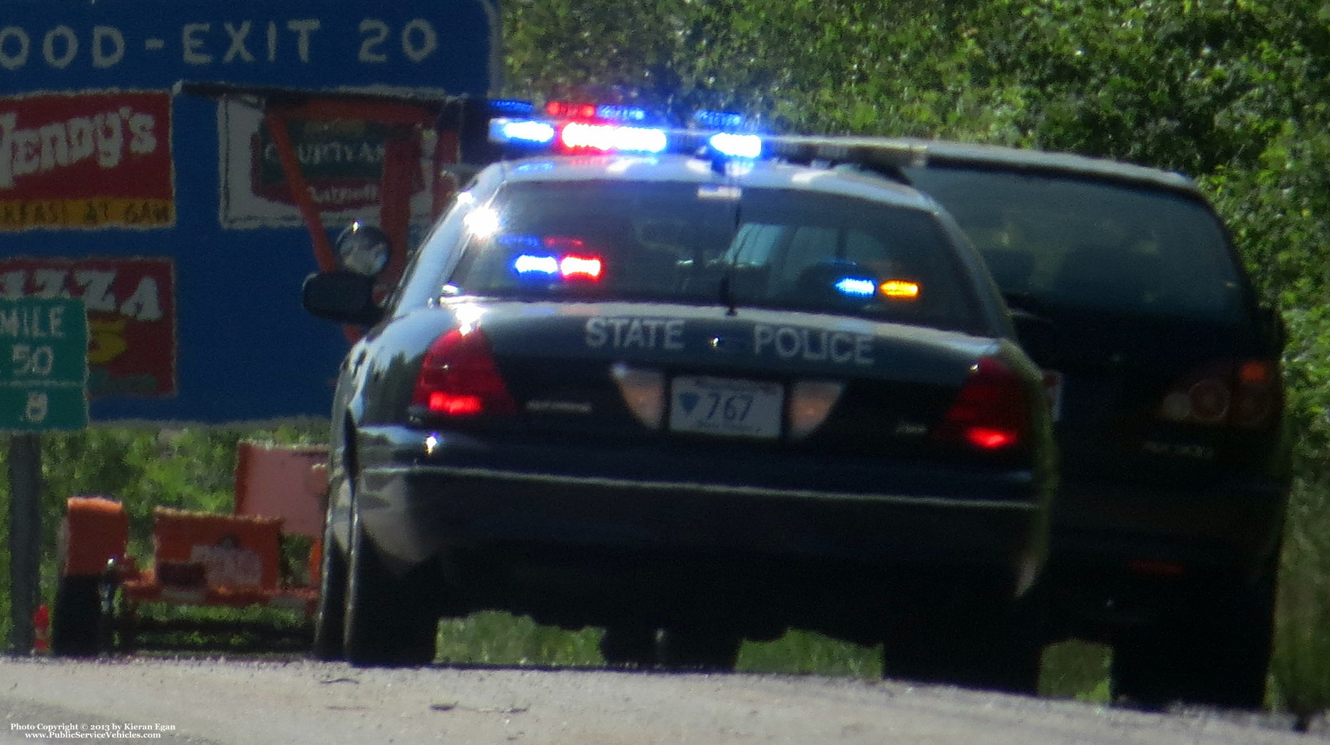 A photo  of Massachusetts State Police
            Cruiser 767, a 2009-2011 Ford Crown Victoria Police Interceptor             taken by Kieran Egan