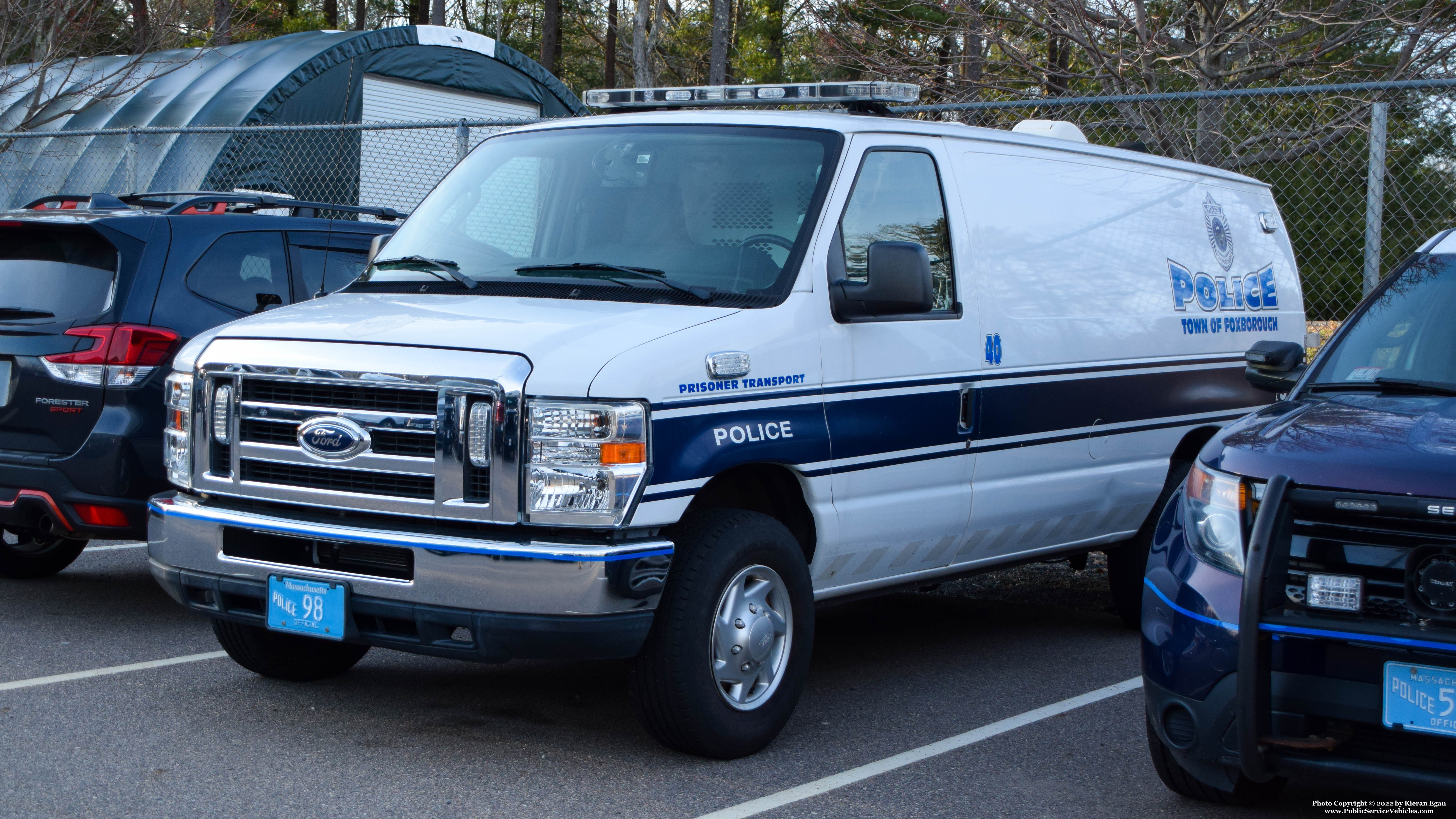 A photo  of Foxborough Police
            Cruiser 40, a 2012 Ford E-350             taken by Kieran Egan