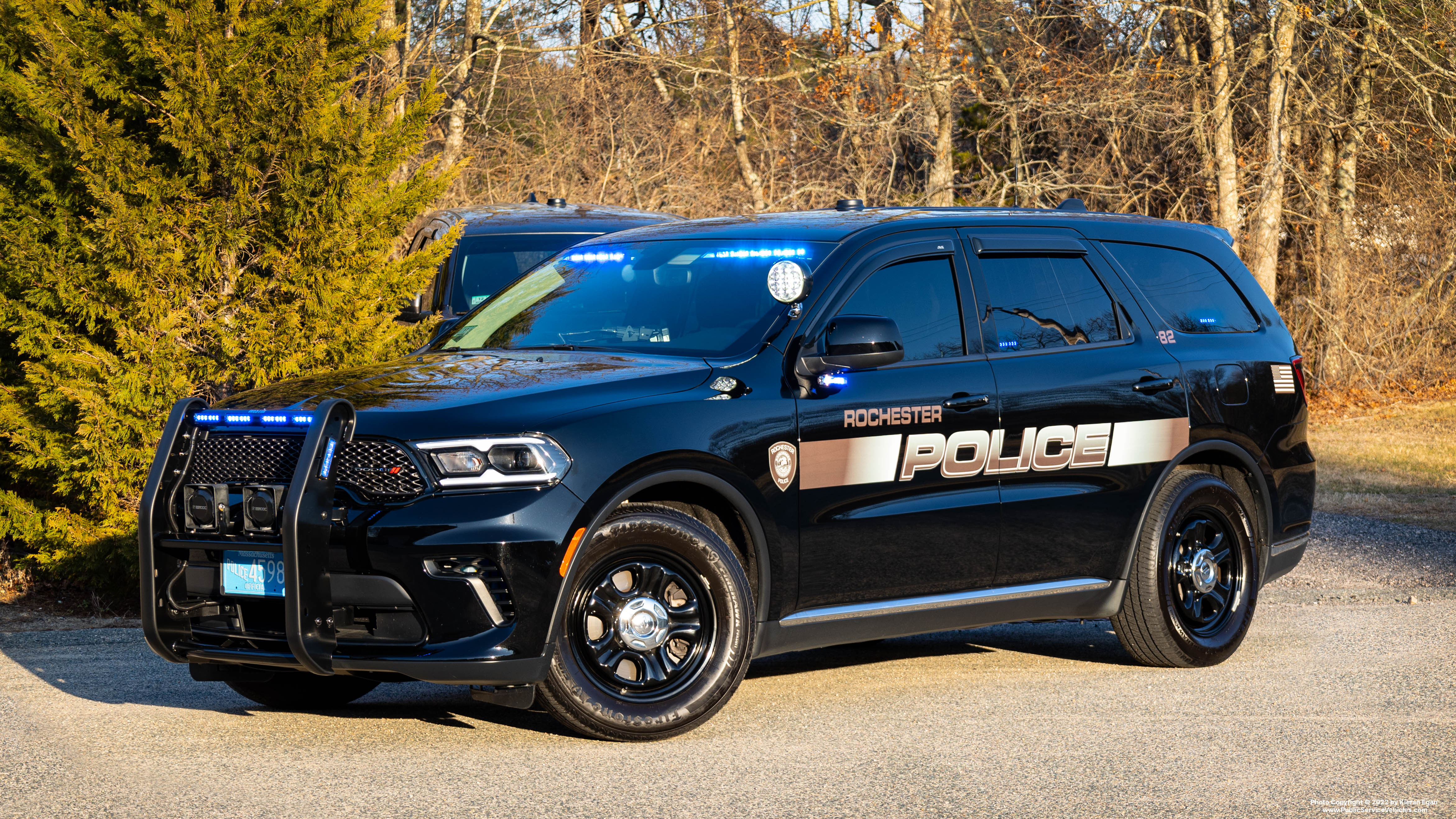 A photo  of Rochester MA Police
            Cruiser 82, a 2022 Dodge Durango             taken by Kieran Egan