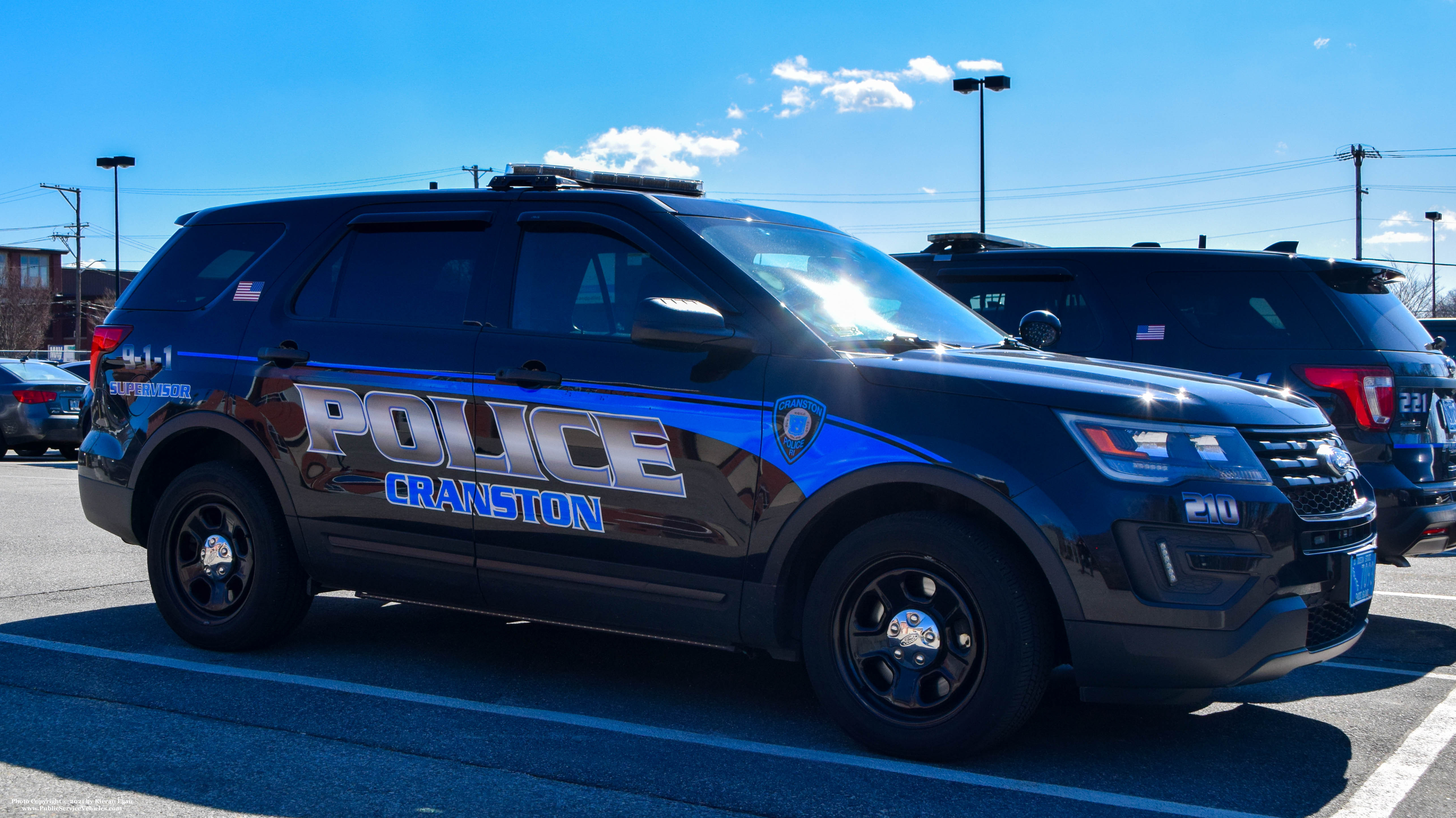 A photo  of Cranston Police
            Cruiser 210, a 2018 Ford Police Interceptor Utility             taken by Kieran Egan