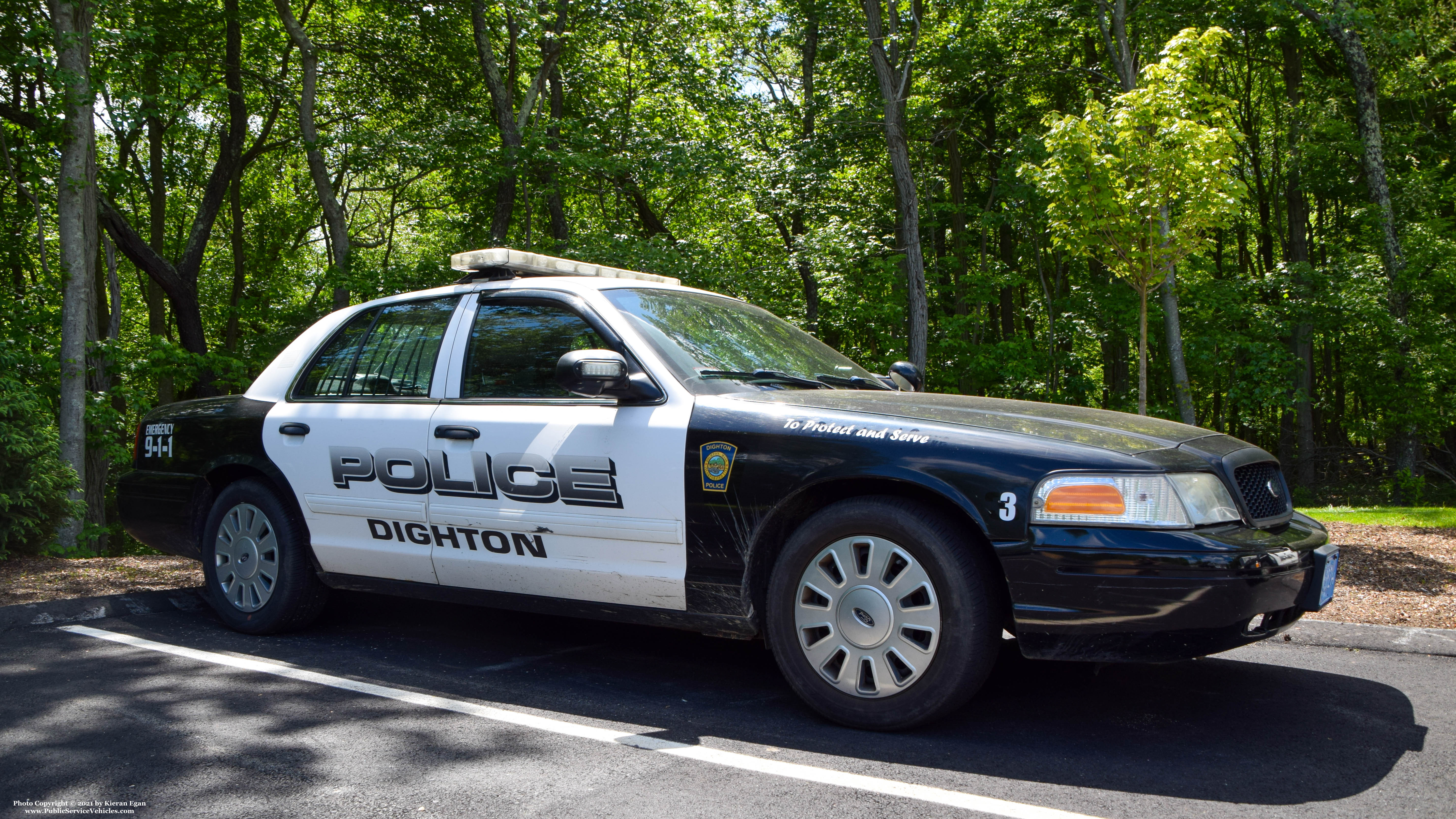 A photo  of Dighton Police
            Car 3, a 2010 Ford Crown Victoria Police Interceptor             taken by Kieran Egan