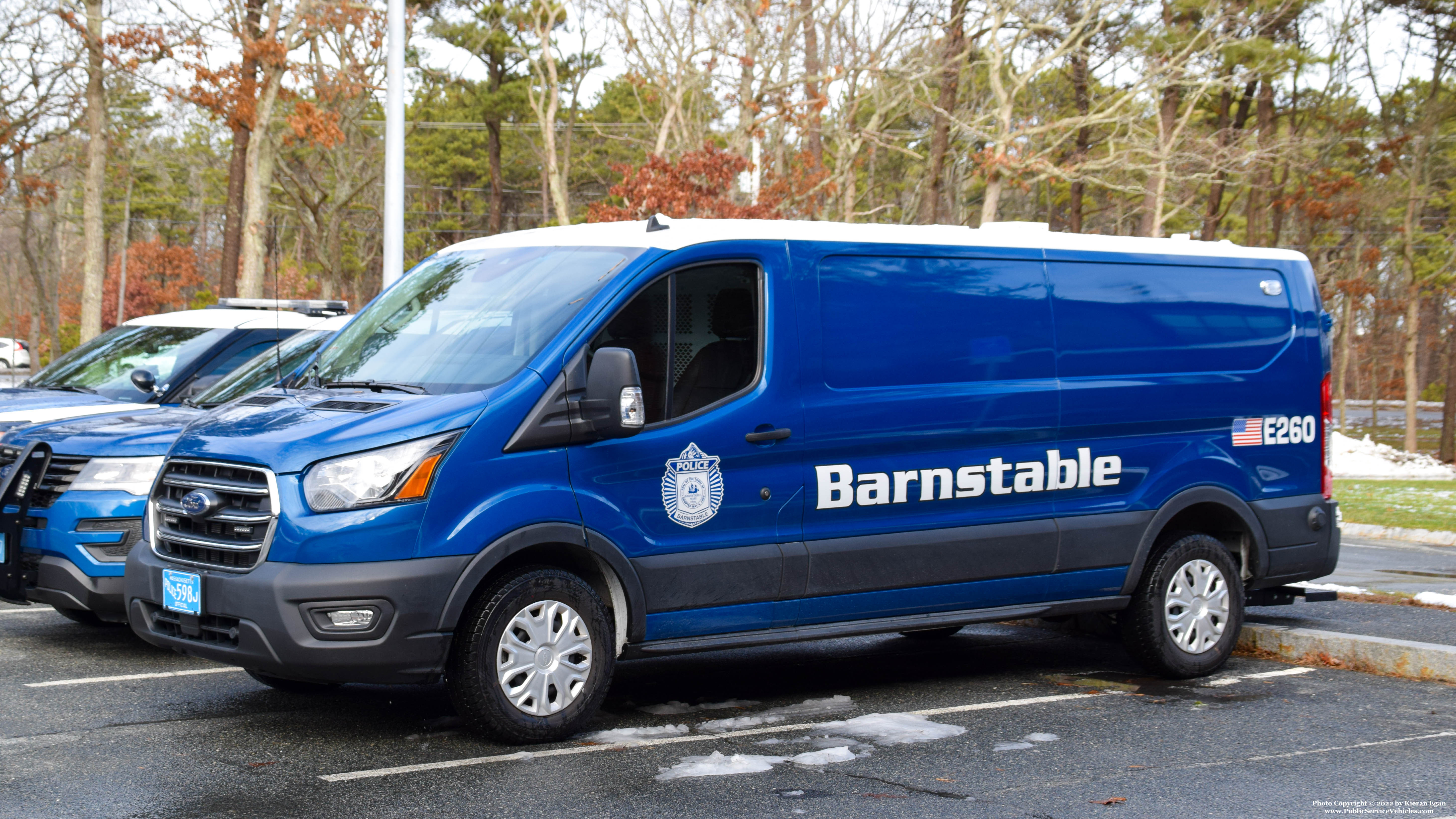 A photo  of Barnstable Police
            E-260, a 2020 Ford Transit             taken by Kieran Egan