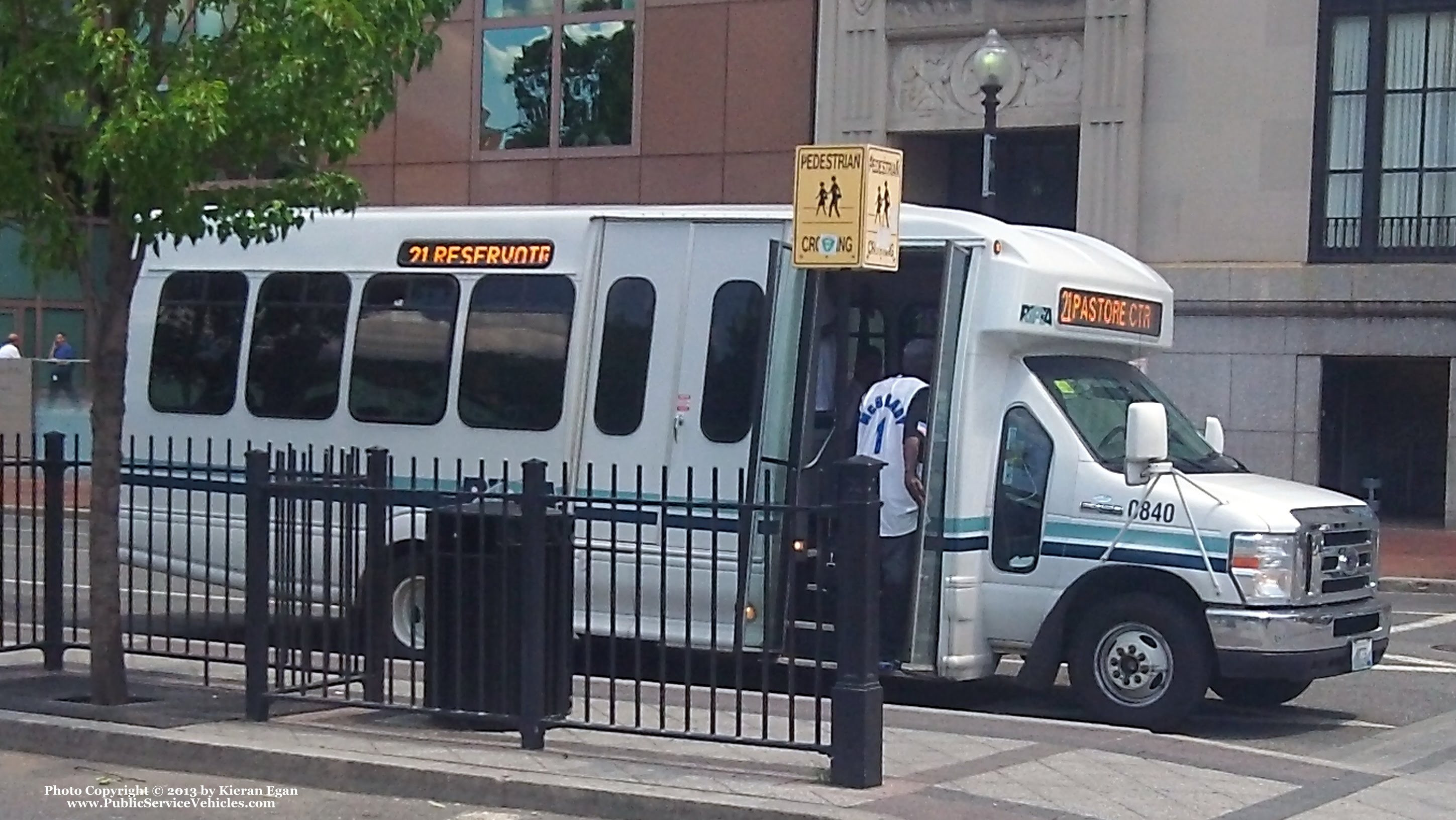 A photo  of Rhode Island Public Transit Authority
            Flex Van 0840, a 2008 Ford E-450 Bus             taken by Kieran Egan