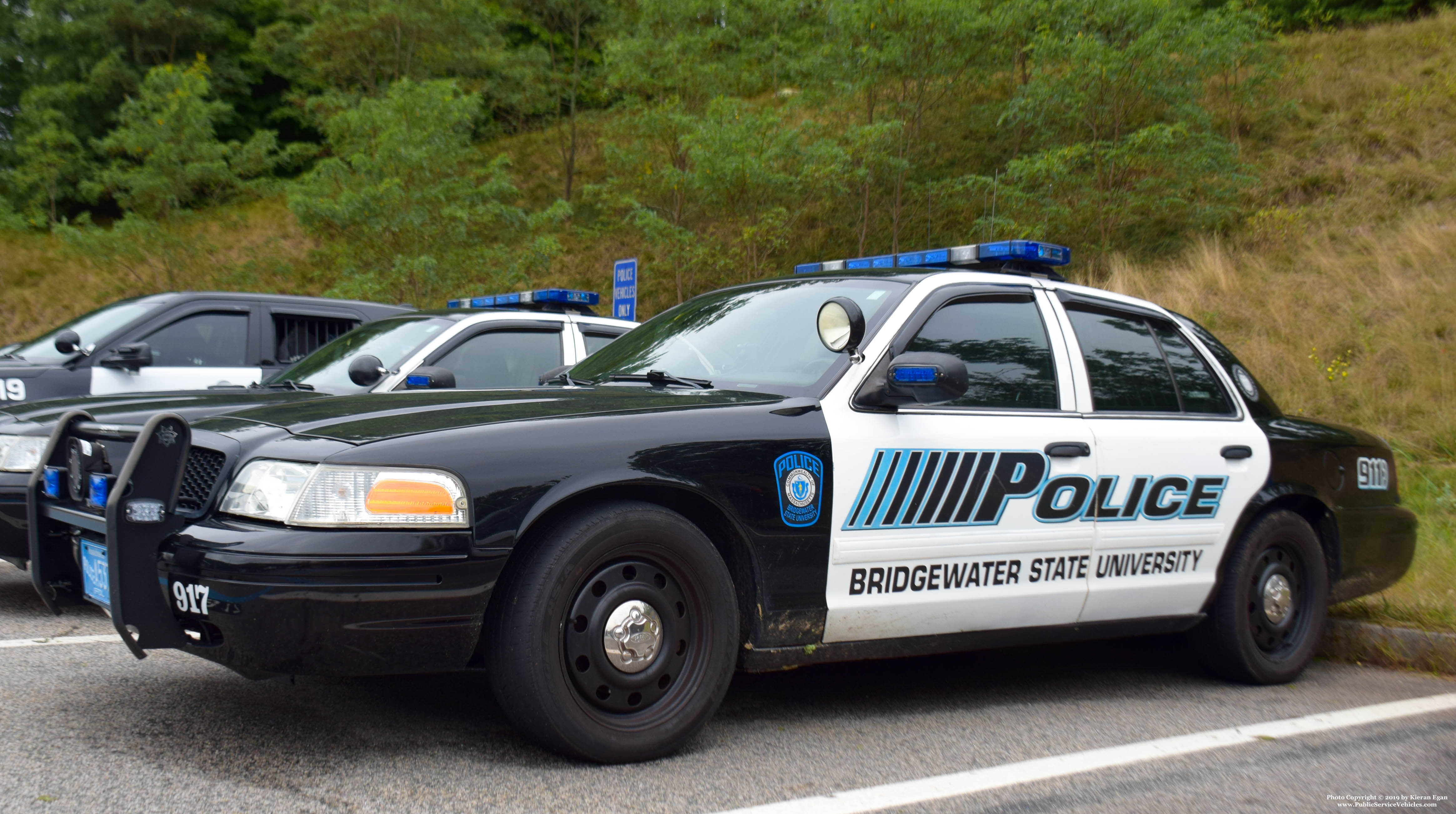 A photo  of Bridgewater State University Police
            Cruiser 917, a 2009-2011 Ford Crown Victoria Police Interceptor             taken by Kieran Egan