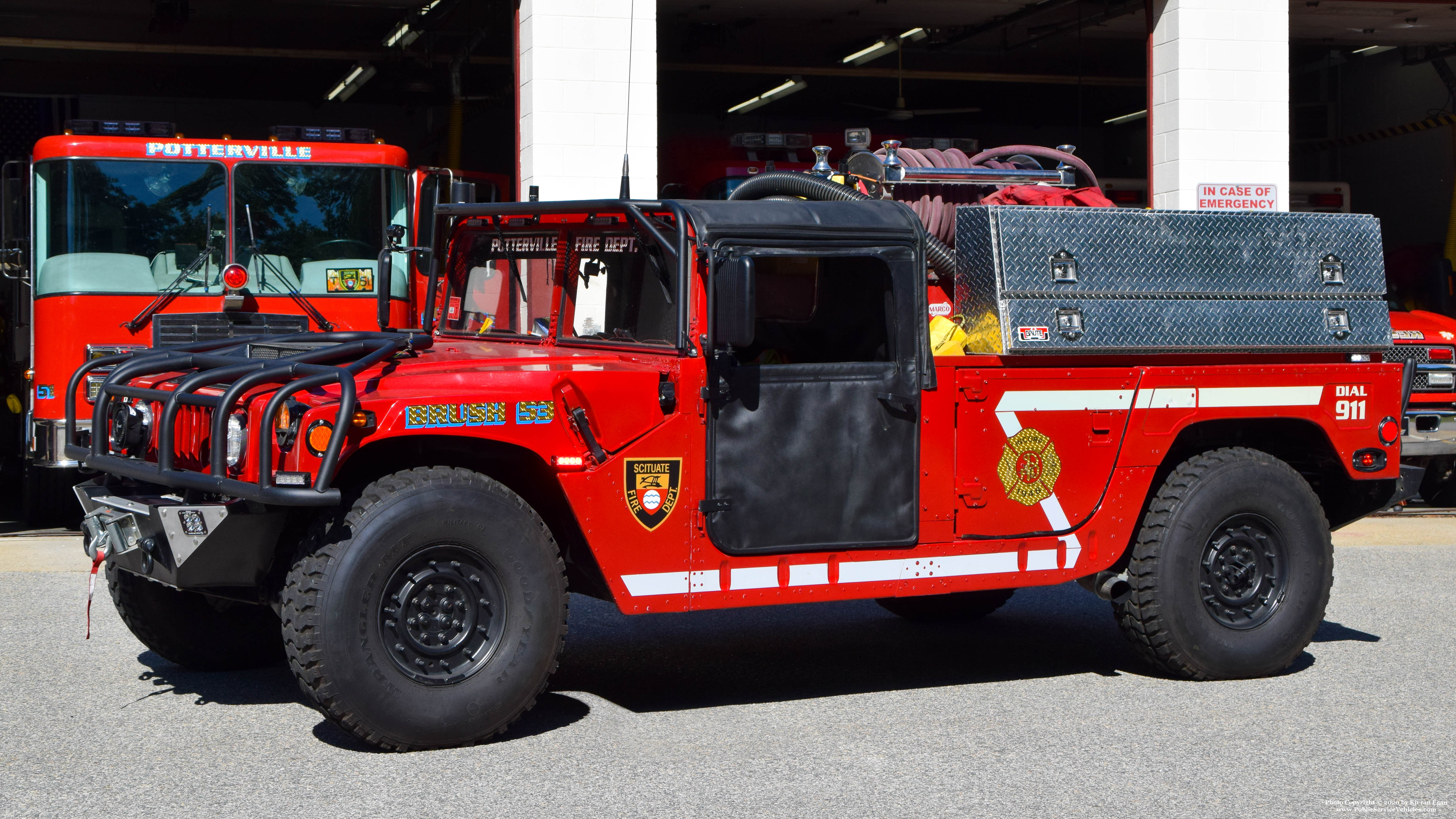 A photo  of Potterville Fire District
            Brush 53, a 1987 AM General Humvee             taken by Kieran Egan