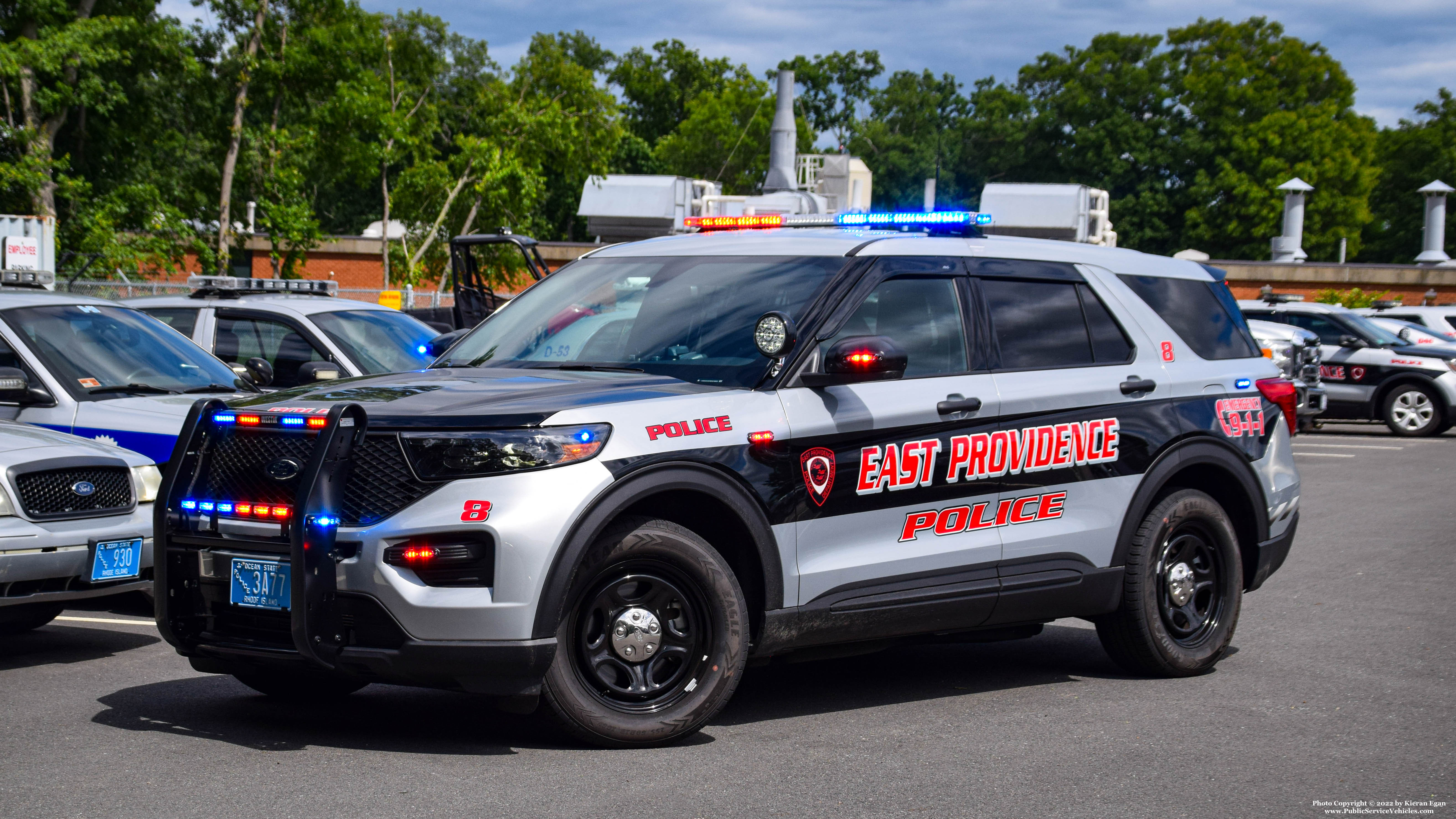 A photo  of East Providence Police
            Car 8, a 2021 Ford Police Interceptor Utility             taken by Kieran Egan