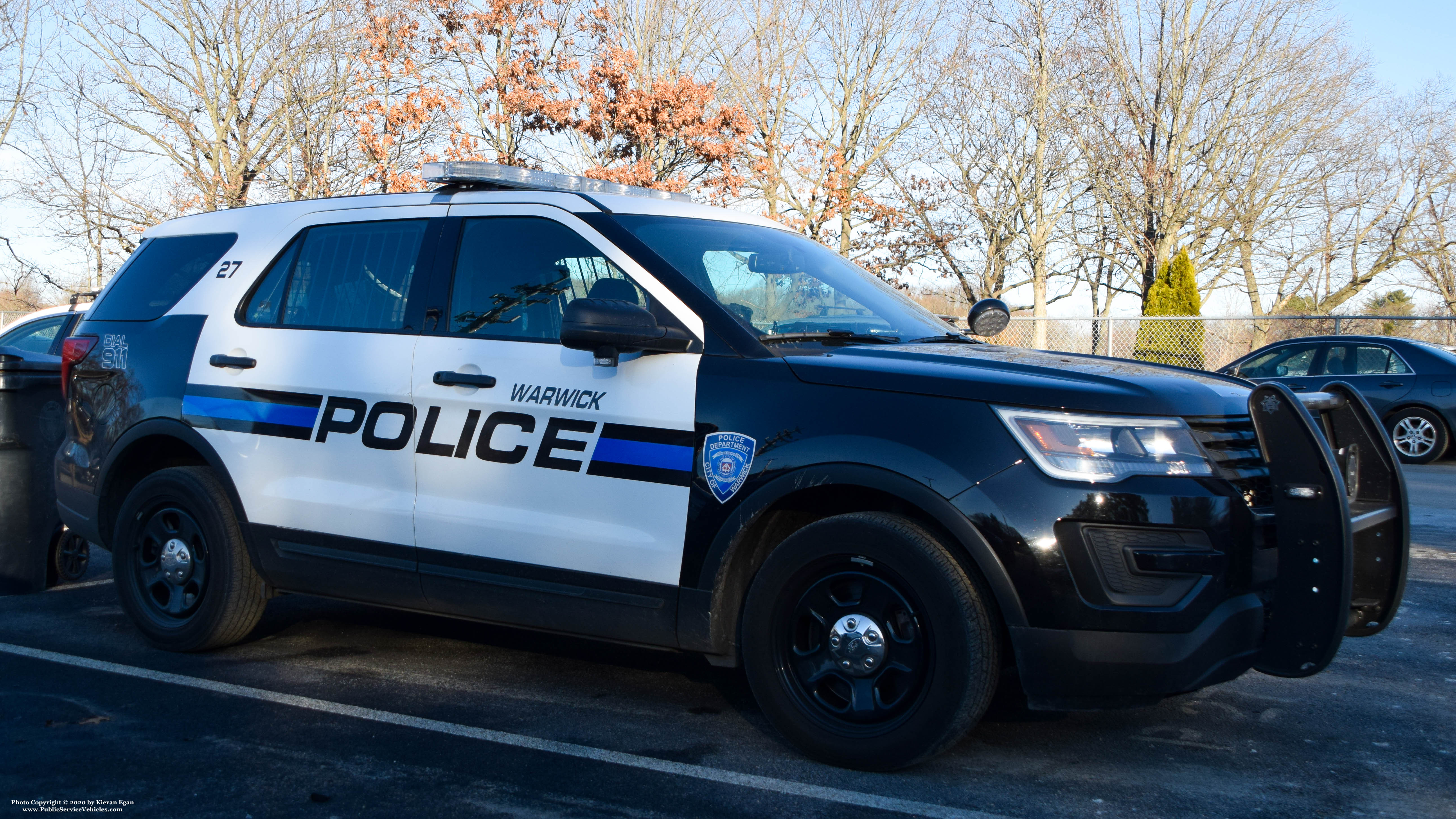 A photo  of Warwick Police
            Cruiser P-27, a 2019 Ford Police Interceptor Utility             taken by Kieran Egan