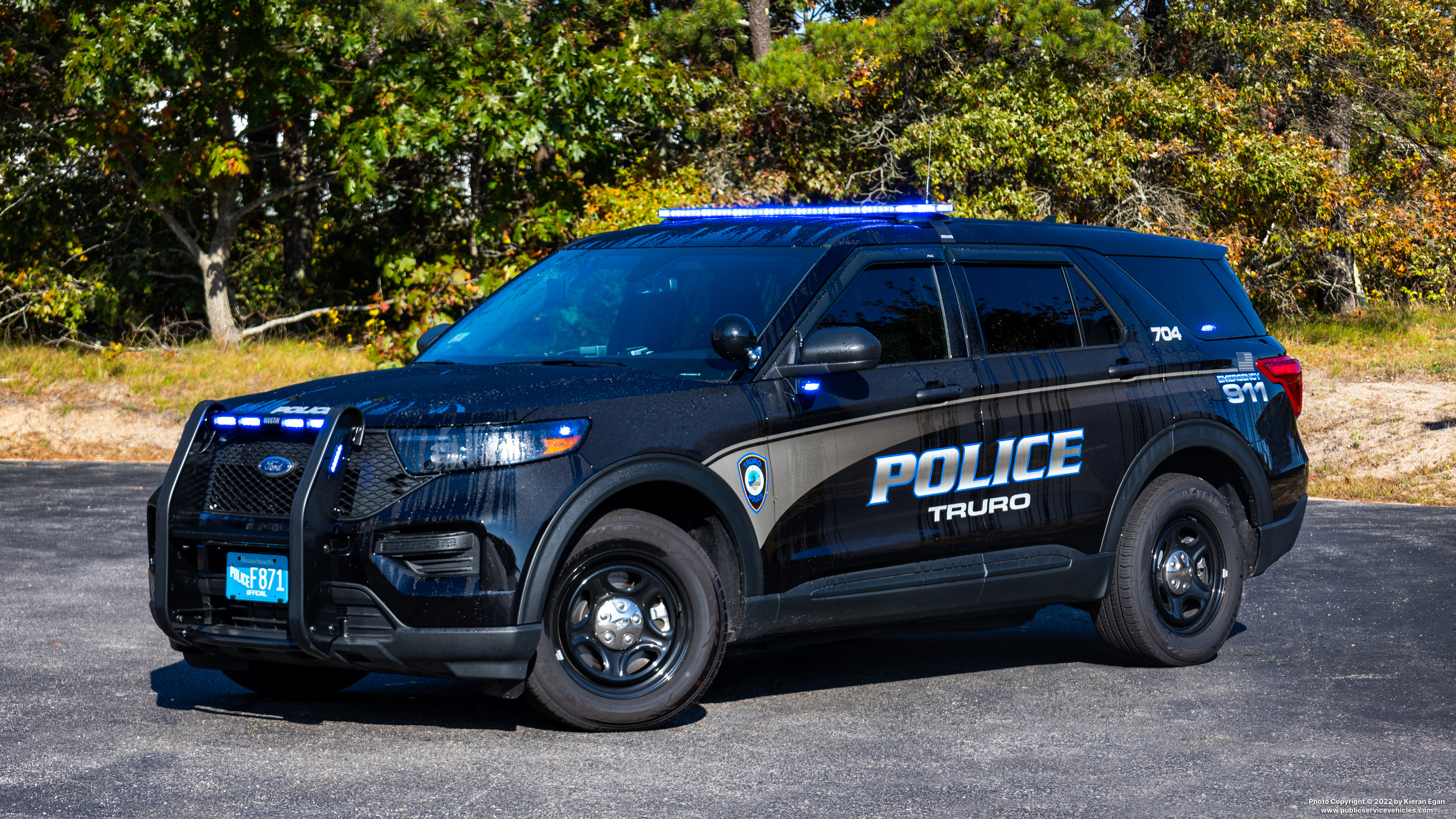 A photo  of Truro Police
            Cruiser 704, a 2022 Ford Police Interceptor Utility Hybrid             taken by Kieran Egan