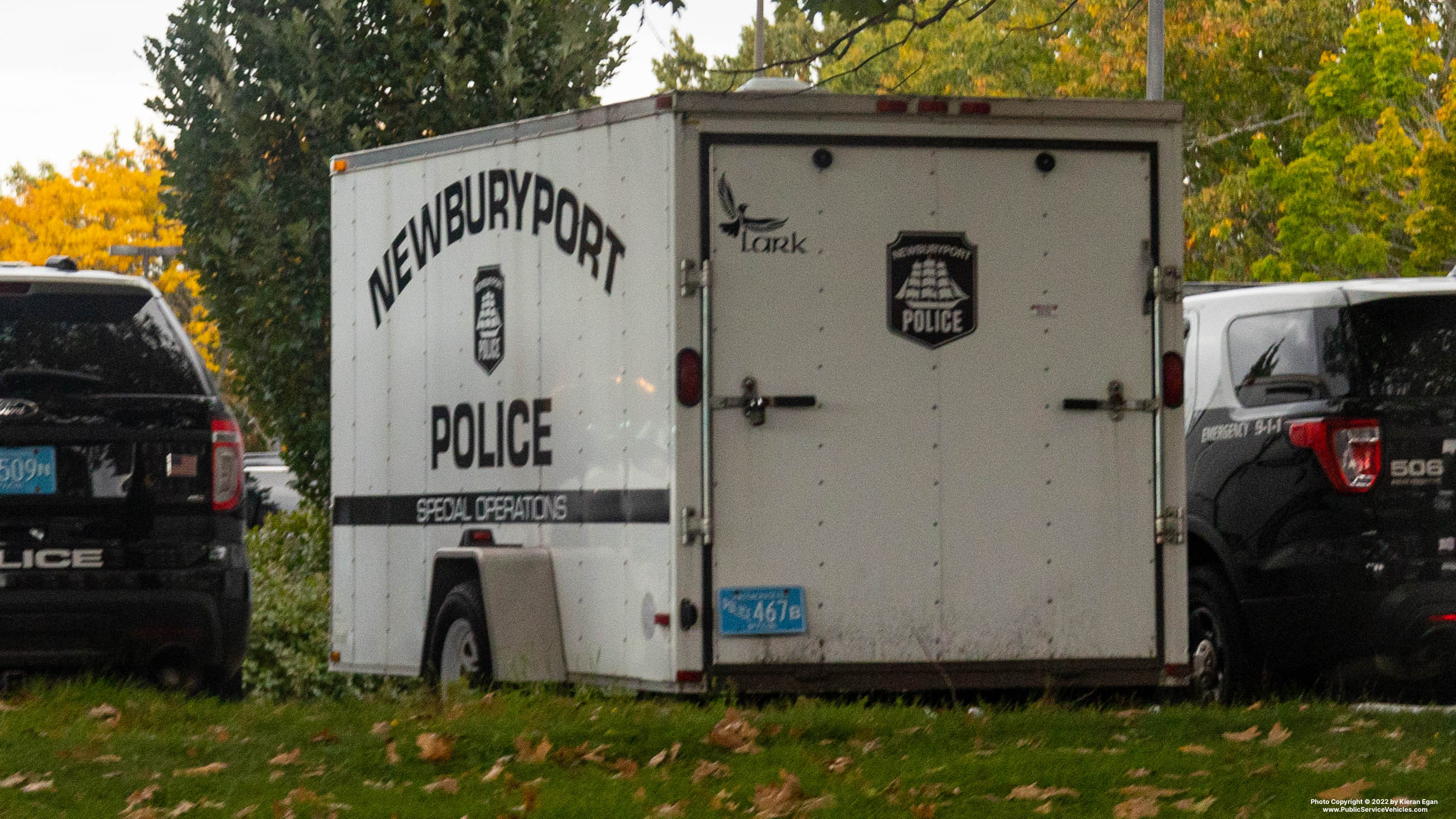 A photo  of Newburyport Police
            Special Operations Trailer, a 2012 Lark Trailer             taken by Kieran Egan