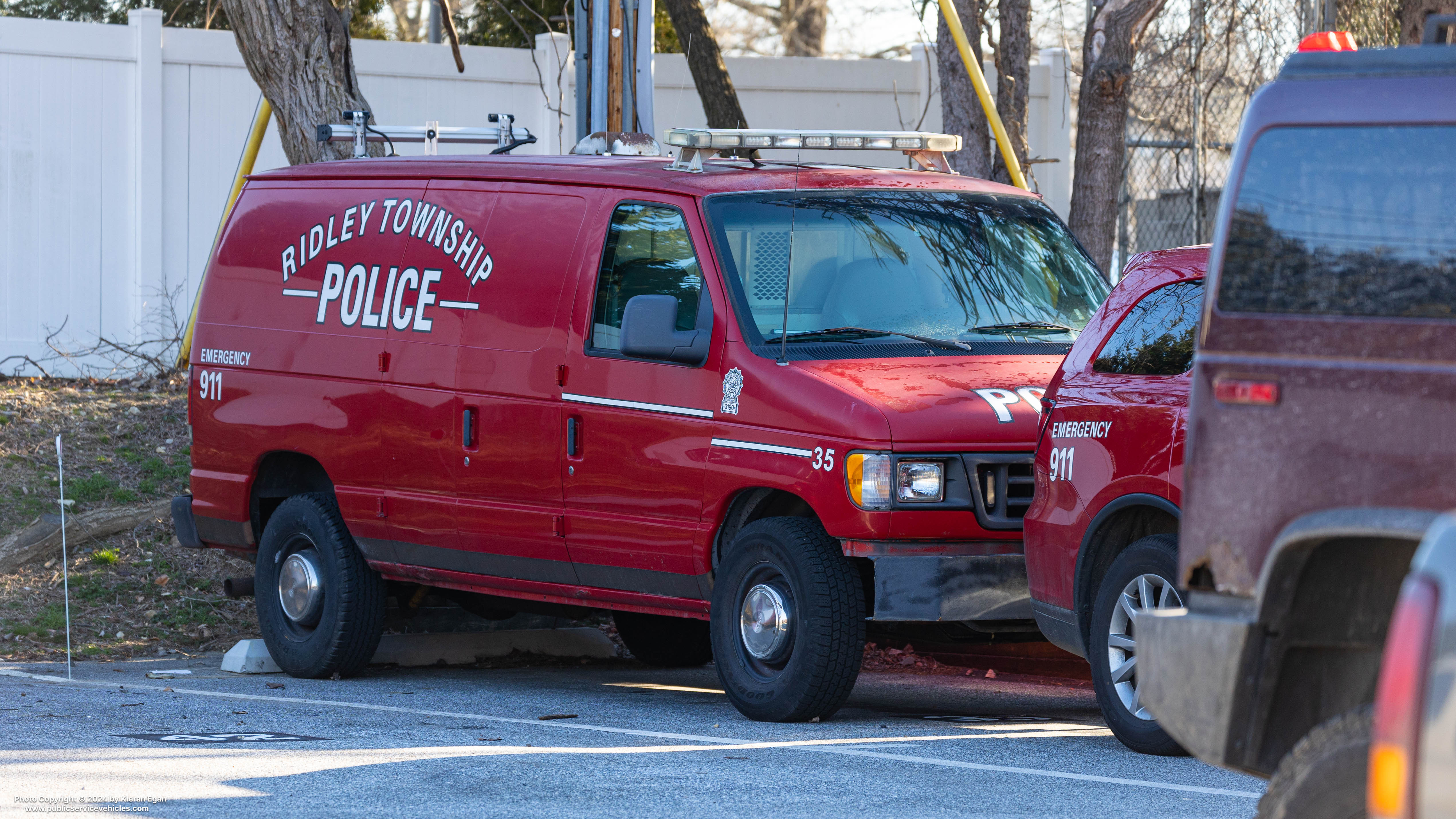A photo  of Ridley Township Police
            Van 31-35, a 1998-2006 Ford E-350             taken by Kieran Egan
