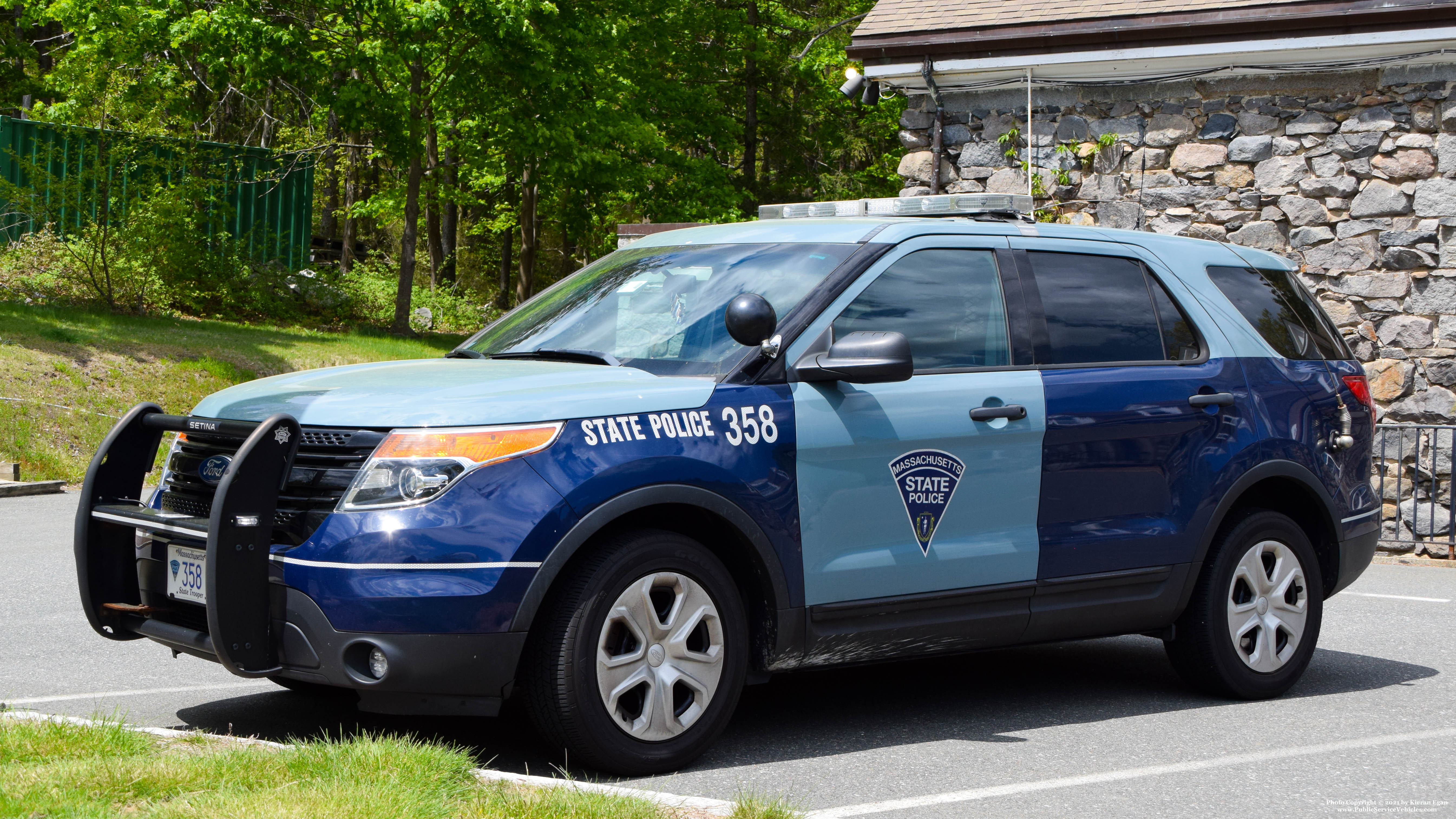 A photo  of Massachusetts State Police
            Cruiser 358, a 2015 Ford Police Interceptor Utility             taken by Kieran Egan