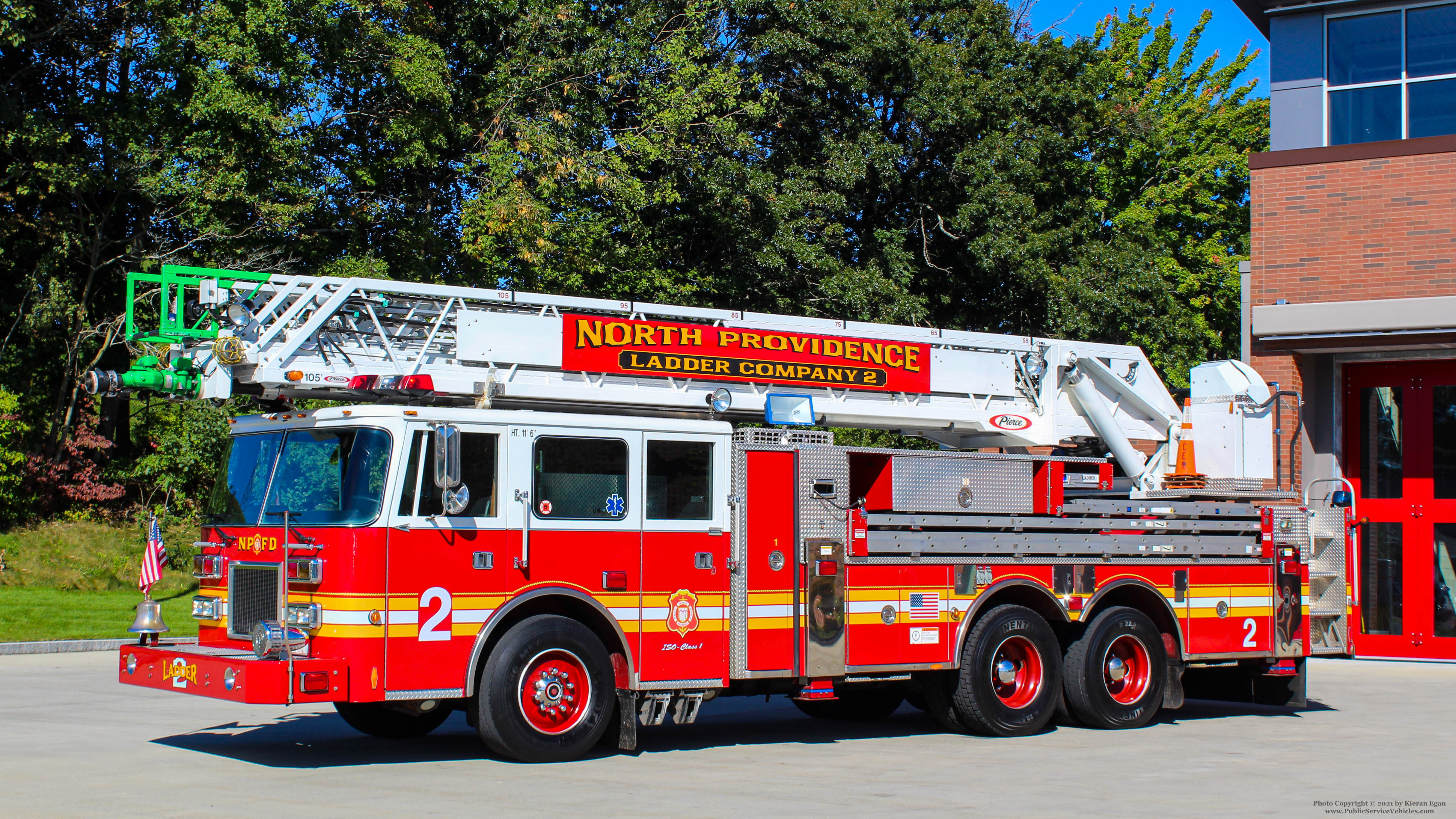 A photo  of North Providence Fire
            Ladder 2, a 1994 Pierce Arrow             taken by Kieran Egan