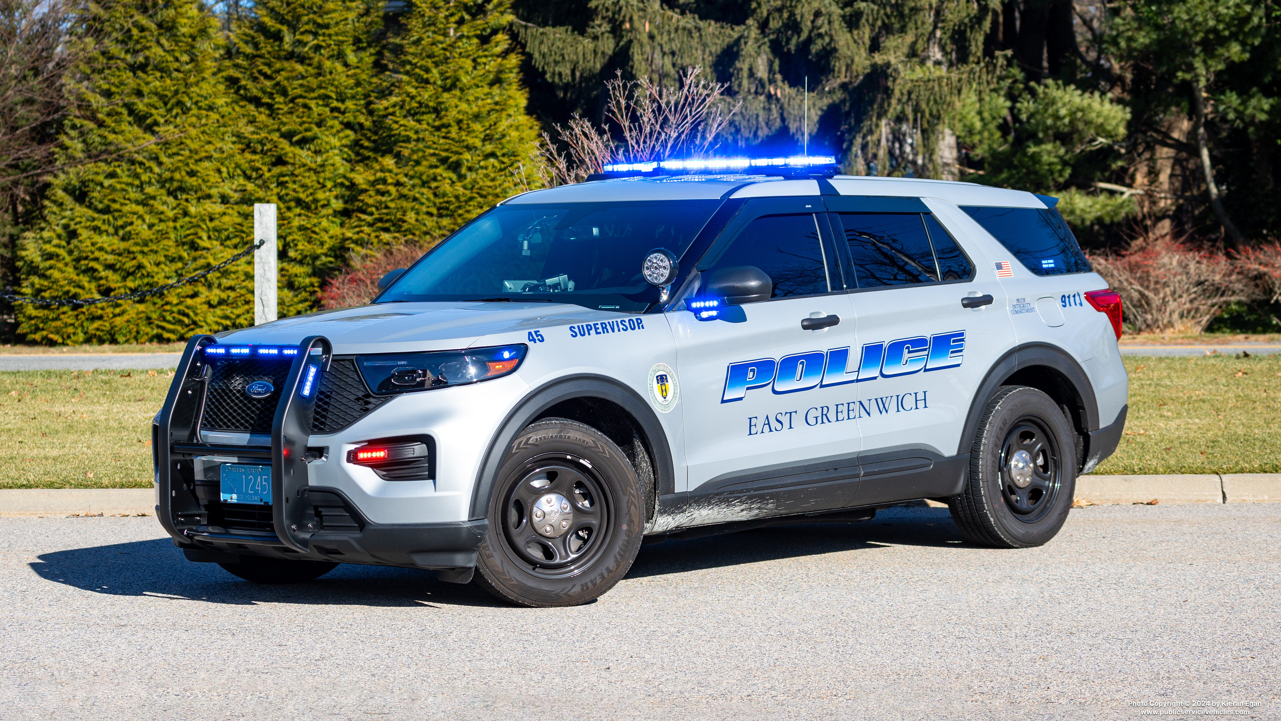 A photo  of East Greenwich Police
            Cruiser 1245, a 2023 Ford Police Interceptor Utility/2023 Ford Police Interceptor Utility             taken by Kieran Egan