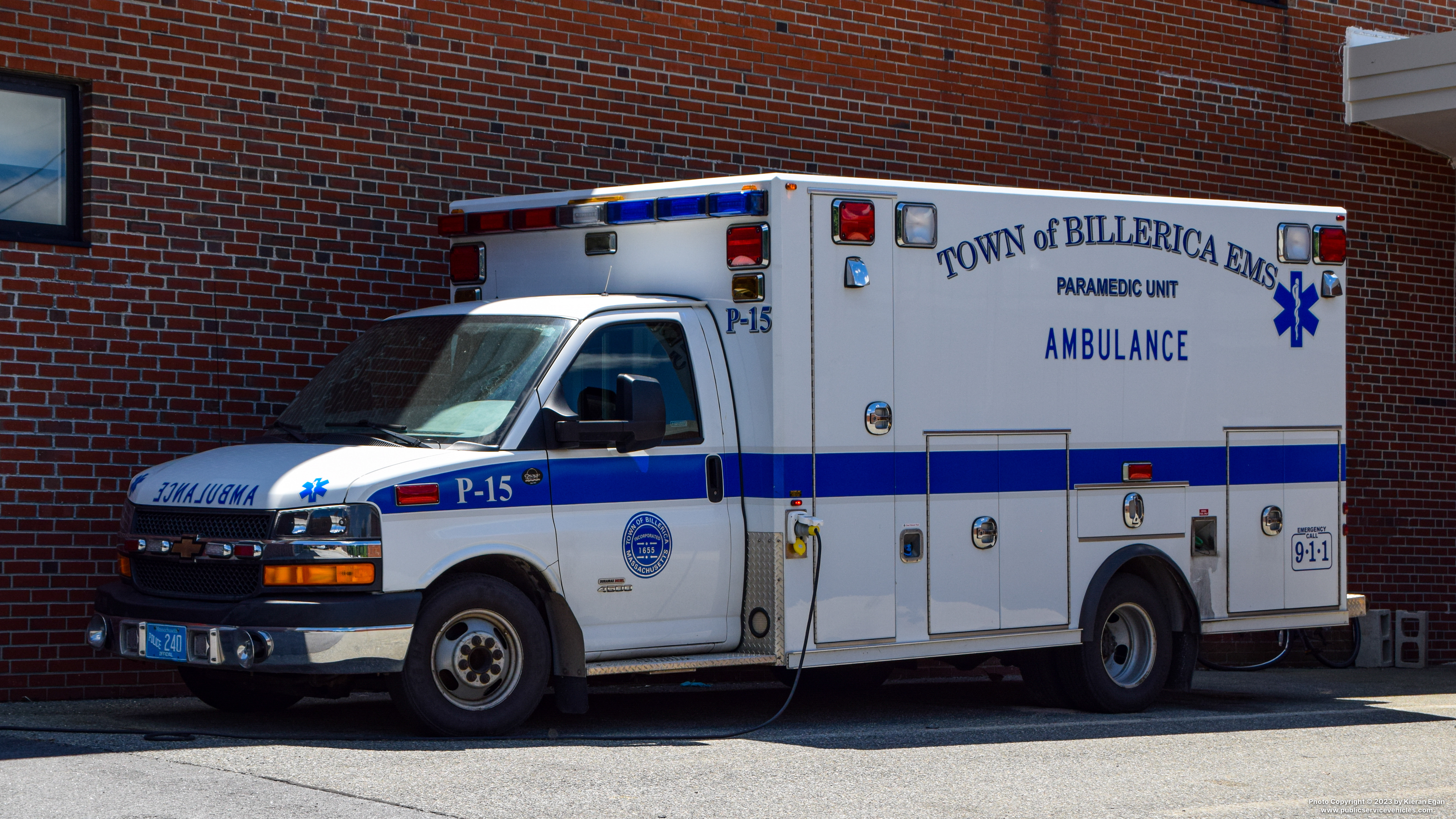 A photo  of Billerica EMS
            Spare Ambulance, a 2012 Chevrolet G4500/Osage             taken by Kieran Egan