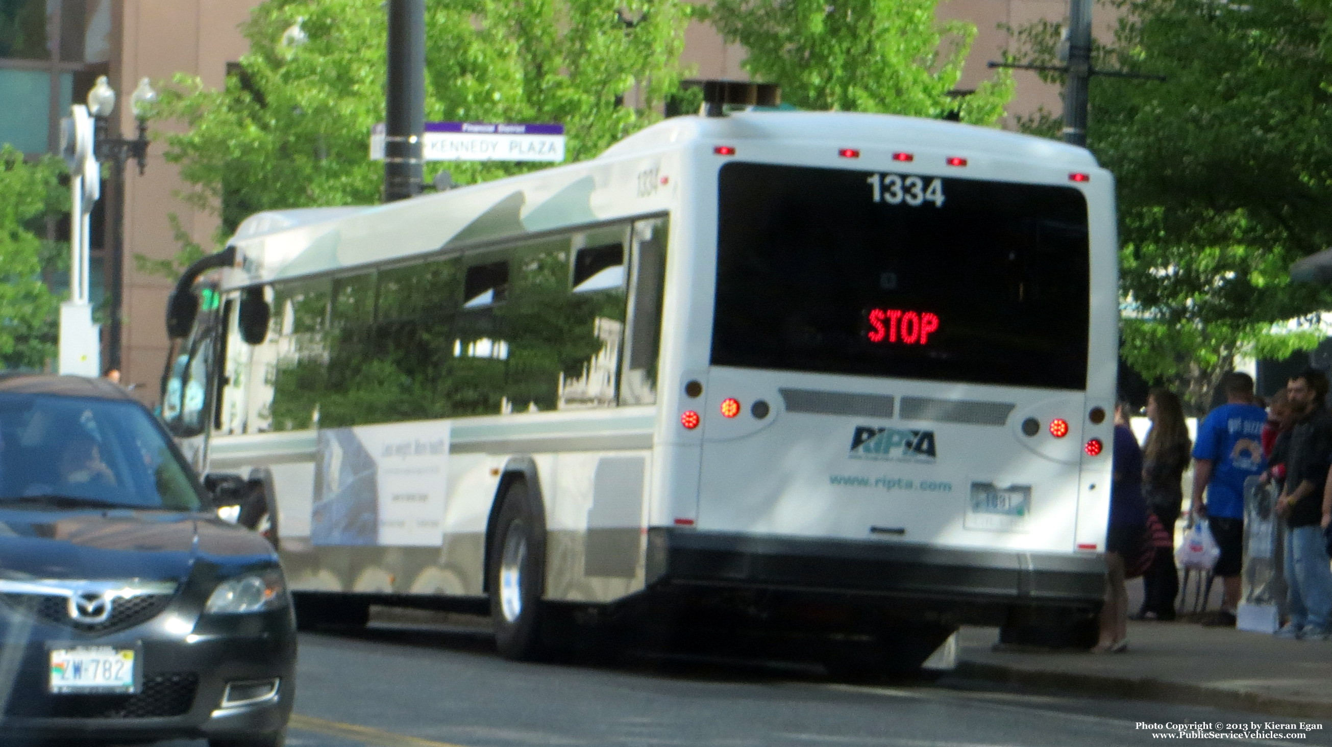 A photo  of Rhode Island Public Transit Authority
            Bus 1334, a 2013 Gillig BRT             taken by Kieran Egan