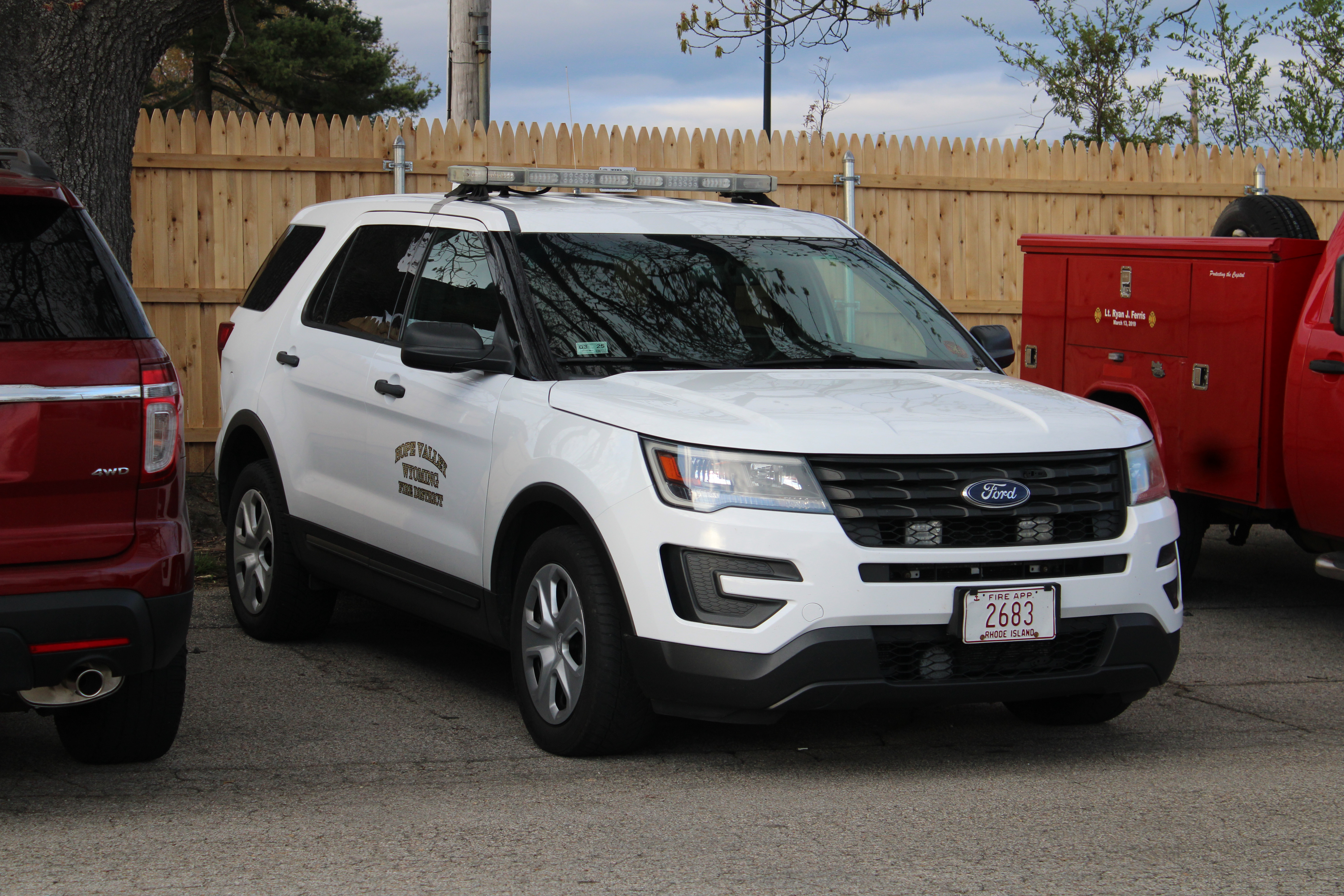 A photo  of Hope Valley-Wyoming Fire District
            Command Unit, a 2016-2019 Ford Police Interceptor Utility             taken by @riemergencyvehicles