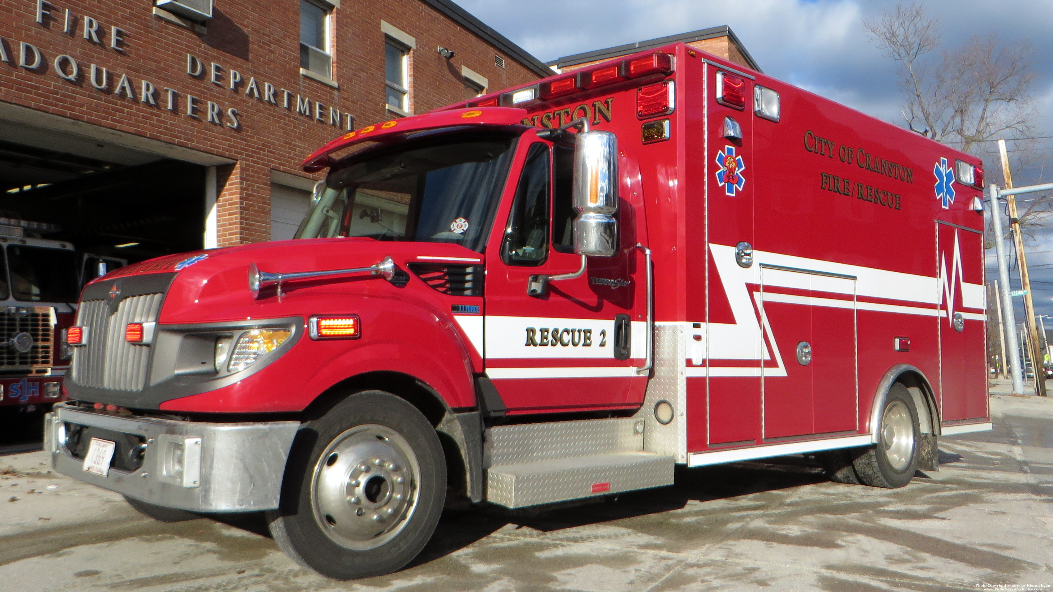 A photo  of Cranston Fire
            Rescue 2, a 2012 International TerraStar             taken by Kieran Egan