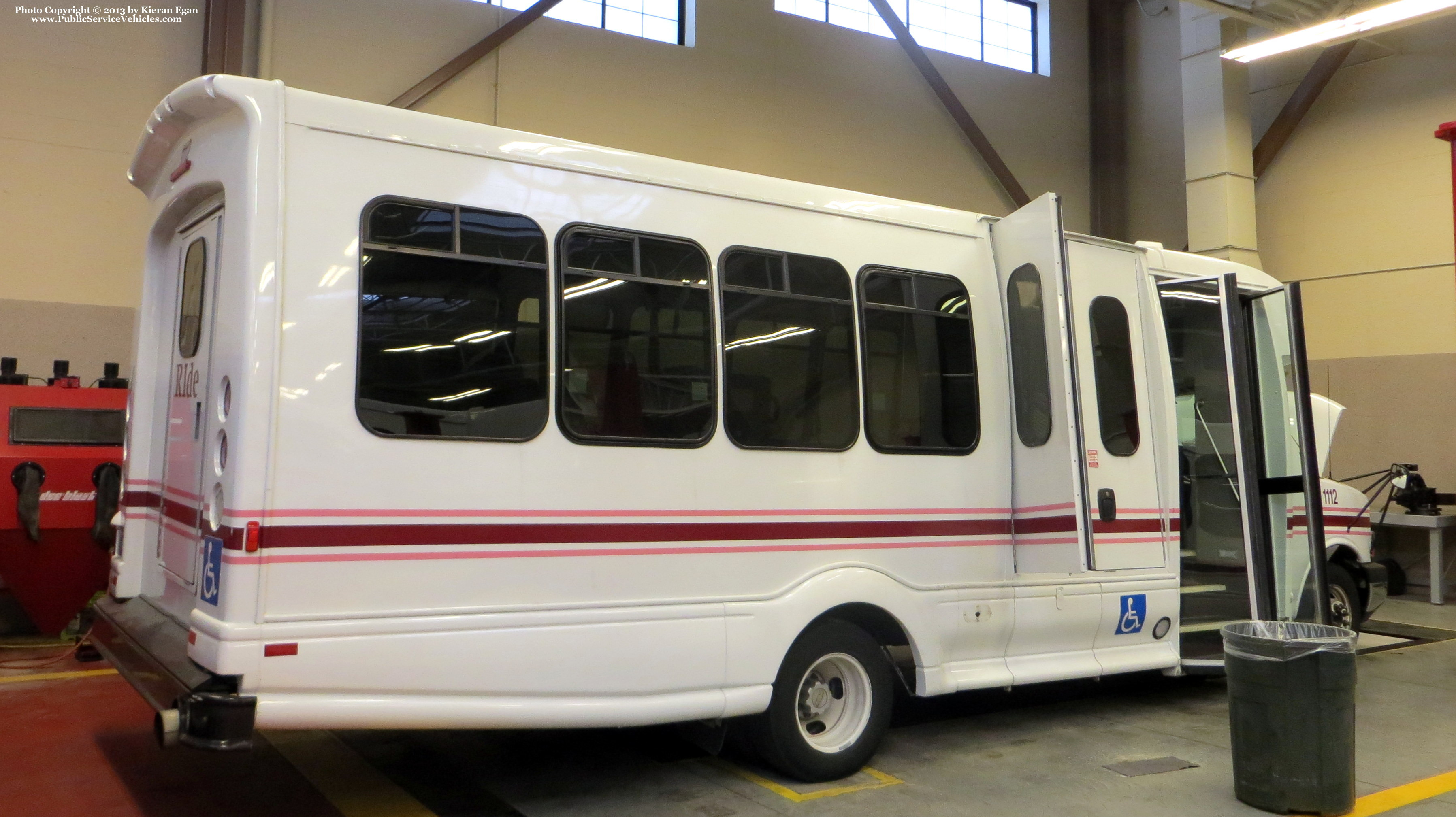 A photo  of Rhode Island Public Transit Authority
            Paratransit Bus 21112, a 2011 Chevrolet 4500 Bus             taken by Kieran Egan