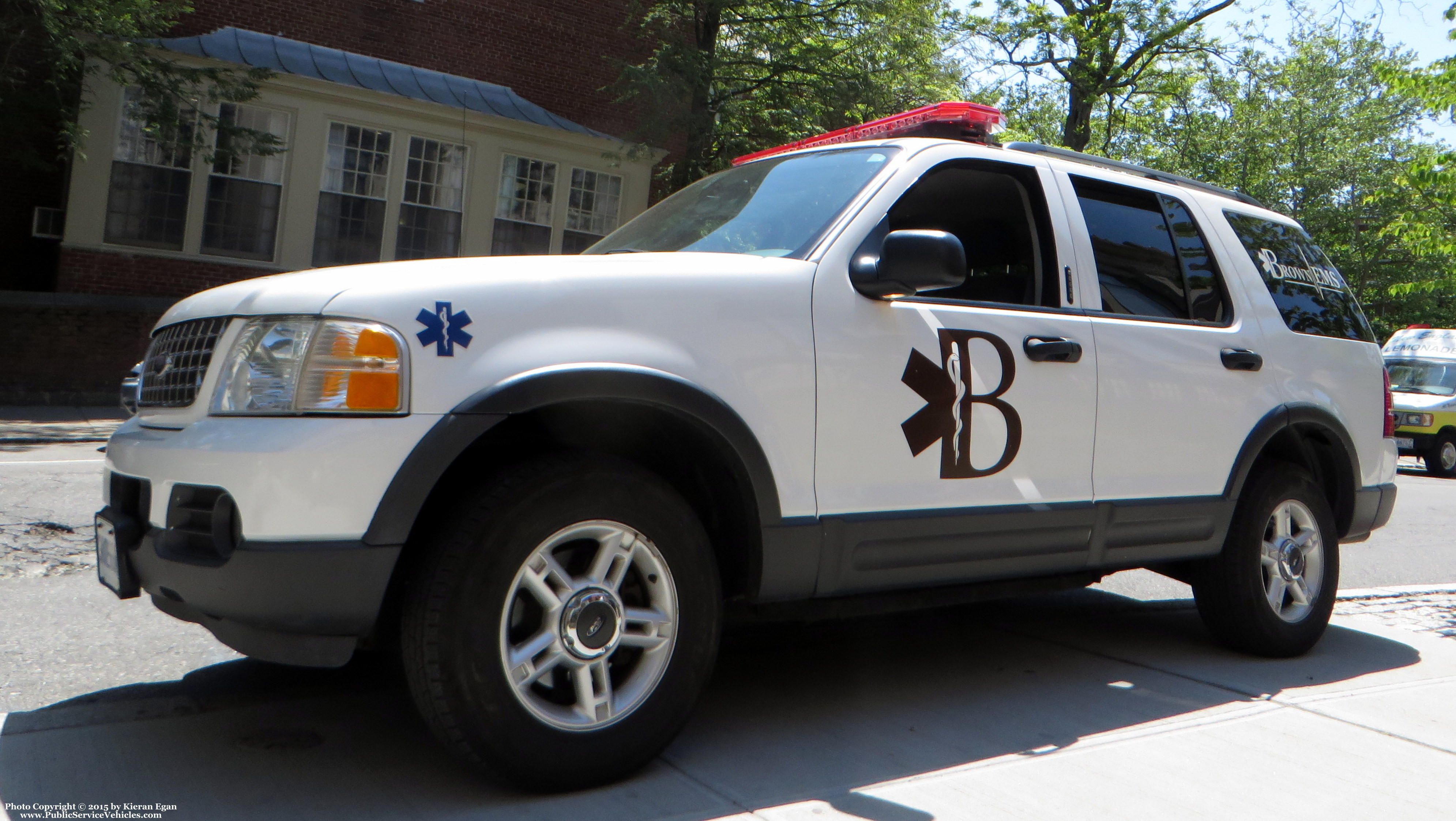 A photo  of Brown EMS
            Fly Car, a 2002 Ford Explorer             taken by Kieran Egan