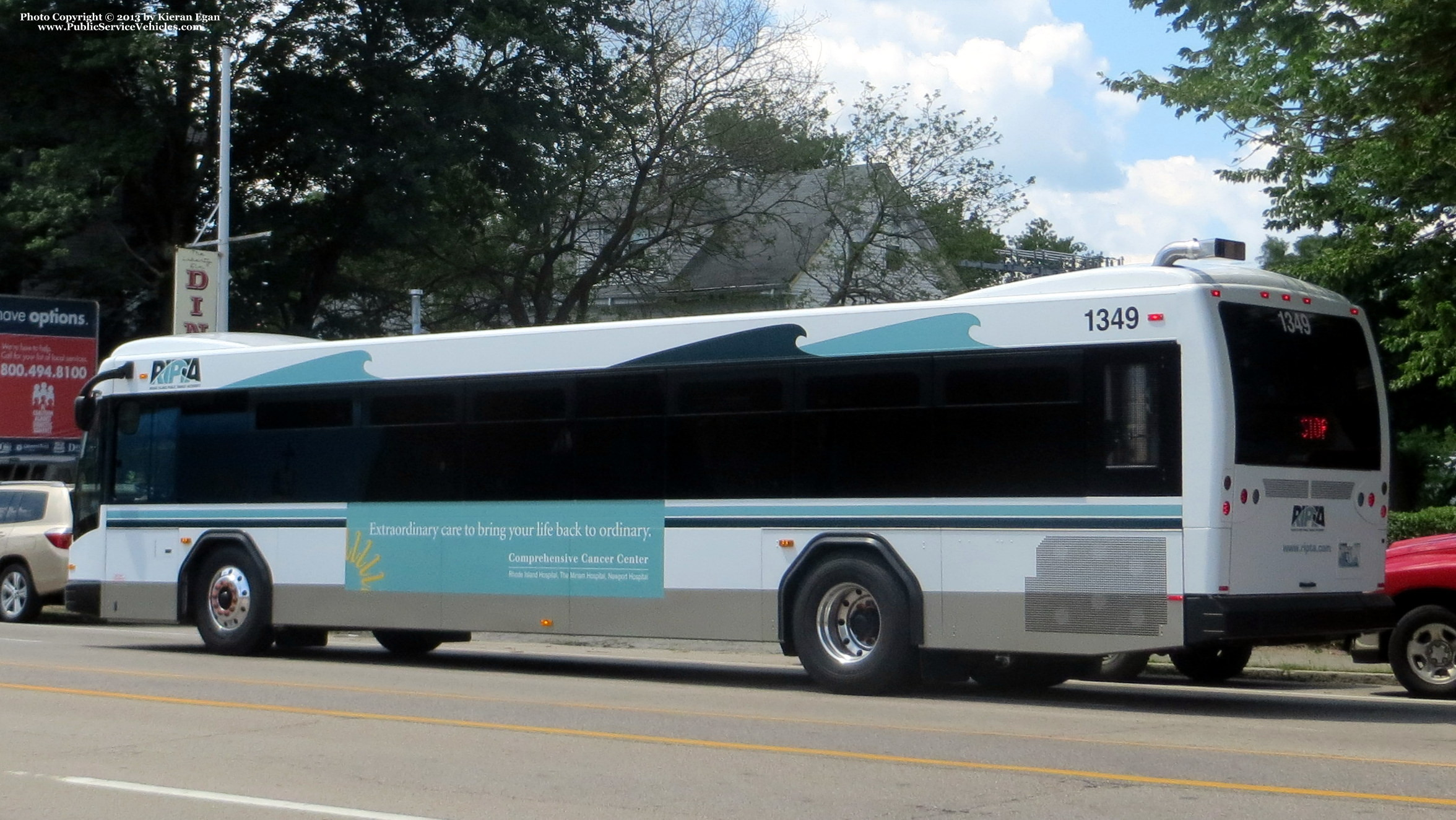 A photo  of Rhode Island Public Transit Authority
            Bus 1349, a 2013 Gillig BRT             taken by Kieran Egan