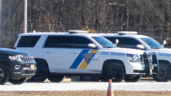 A photo  of New Jersey State Police
            Cruiser 814, a 2020 Chevrolet Tahoe             taken by Kieran Egan