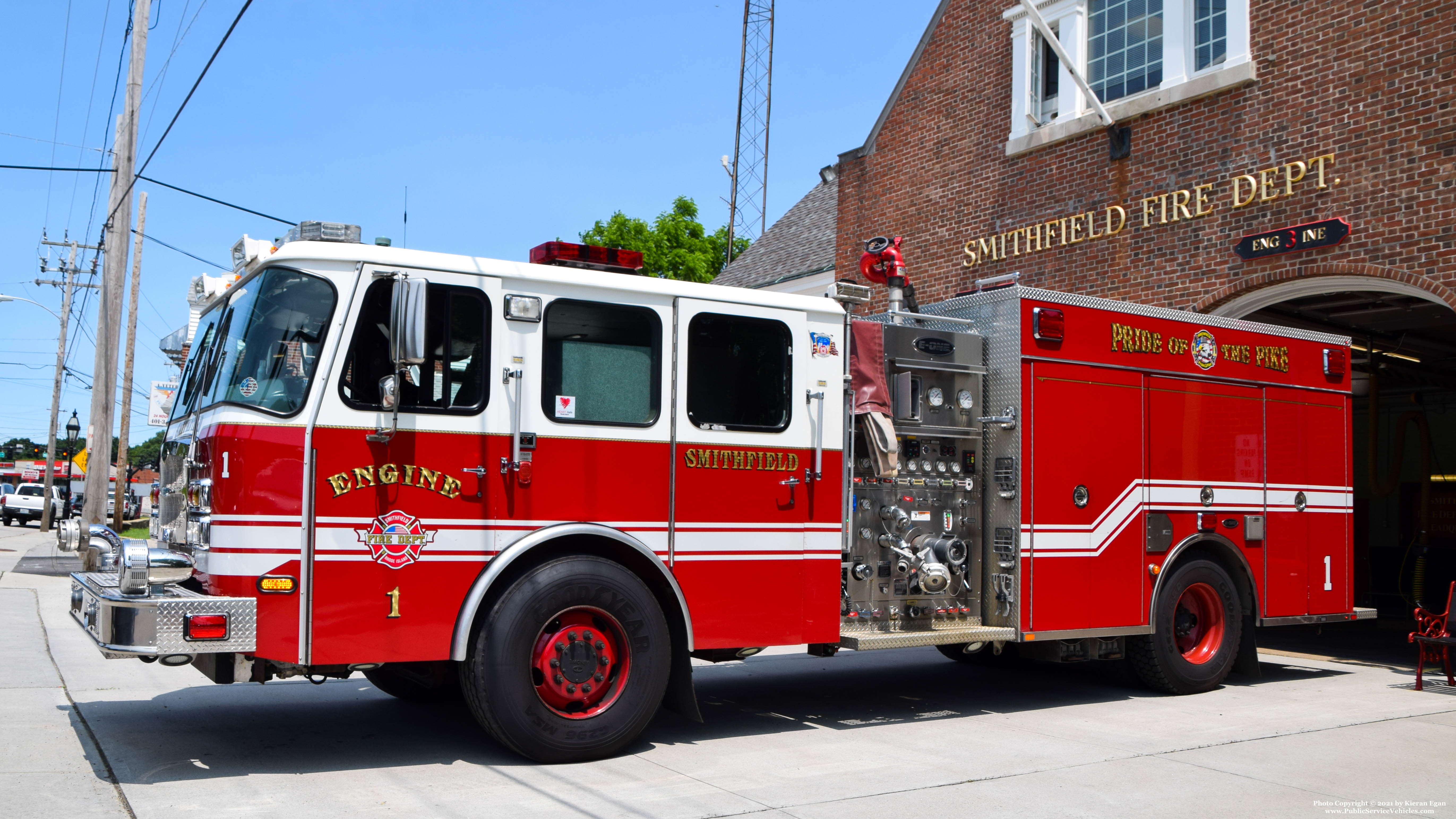A photo  of Smithfield Fire
            Engine 1, a 2011 E-One Typhoon             taken by Kieran Egan