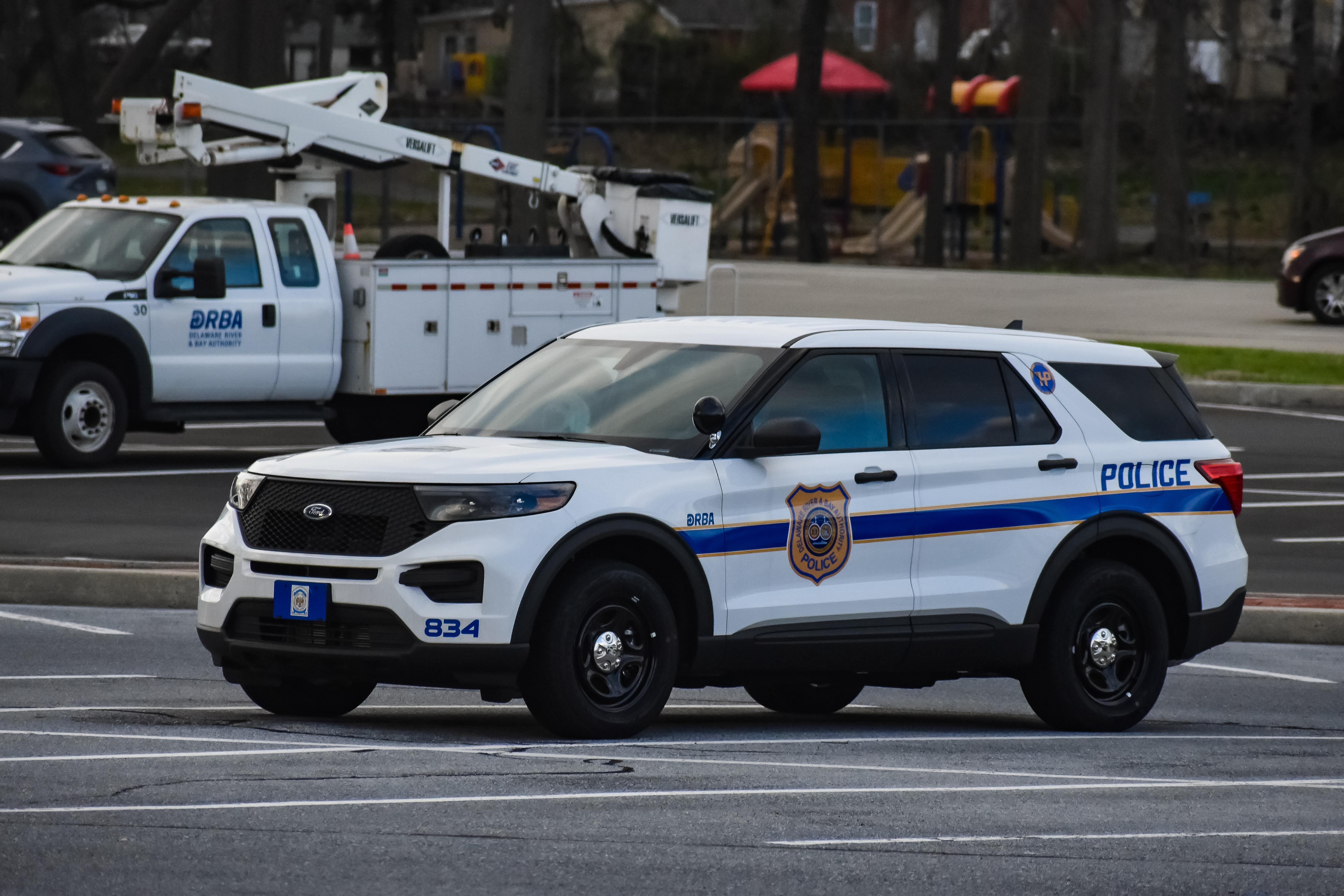 A photo  of Delaware River & Bay Authority Police
            Cruiser 834, a 2020 Ford Police Interceptor Utility             taken by Luke Tougas