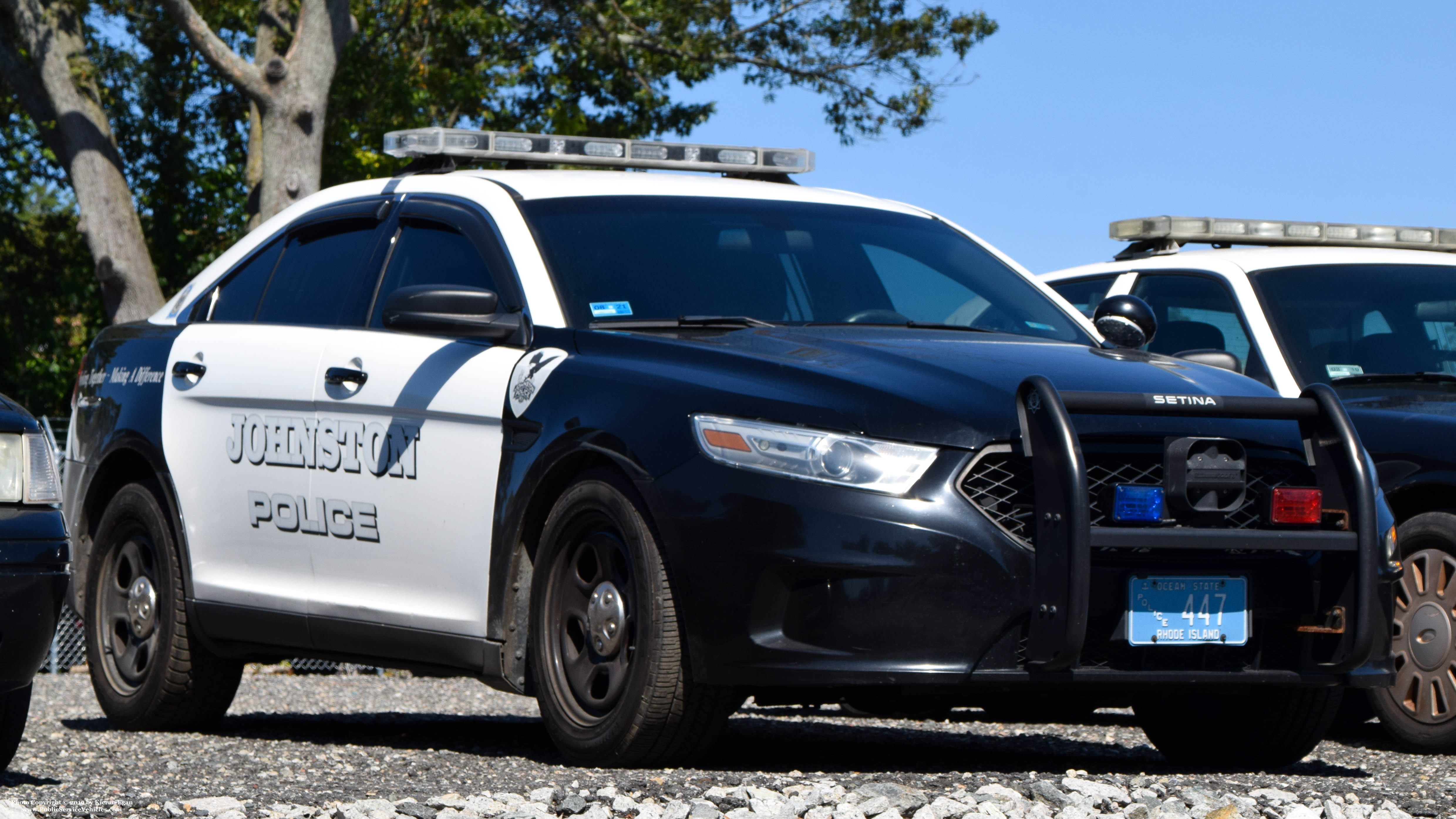 A photo  of Johnston Police
            Cruiser 447, a 2014 Ford Police Interceptor Sedan             taken by Kieran Egan