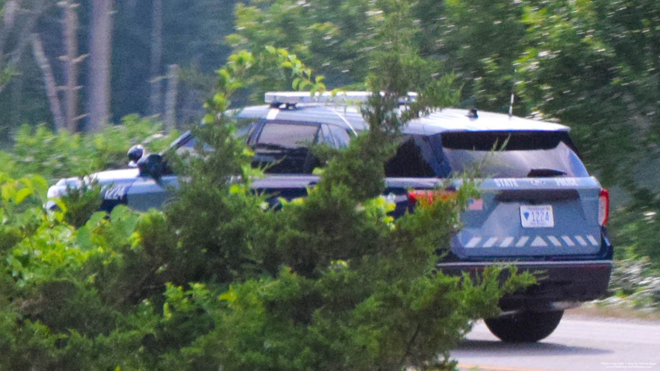 A photo  of Massachusetts State Police
            Cruiser 1224, a 2020 Ford Police Interceptor Utility Hybrid             taken by Kieran Egan