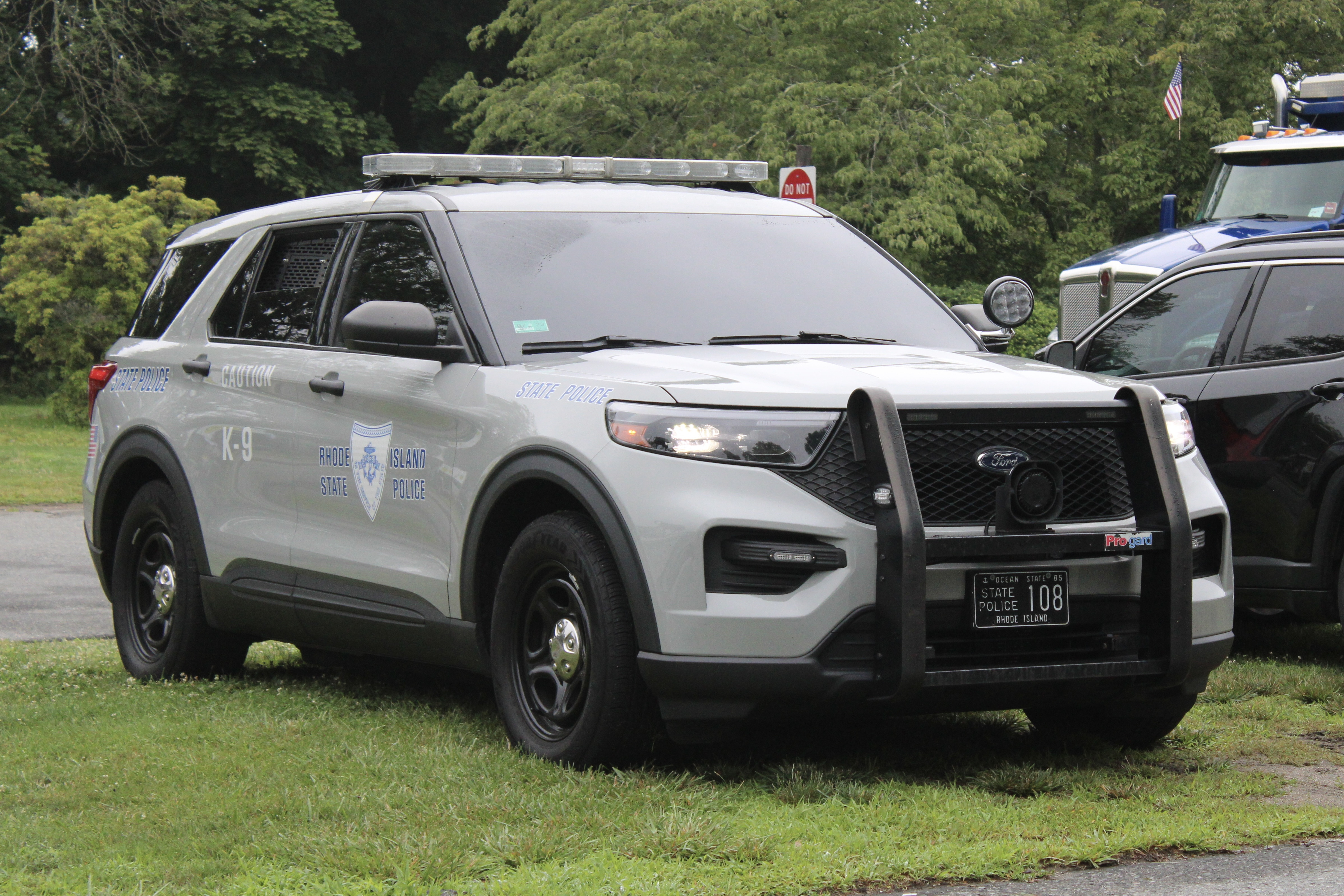 A photo  of Rhode Island State Police
            Cruiser 108, a 2020 Ford Police Interceptor Utility             taken by @riemergencyvehicles
