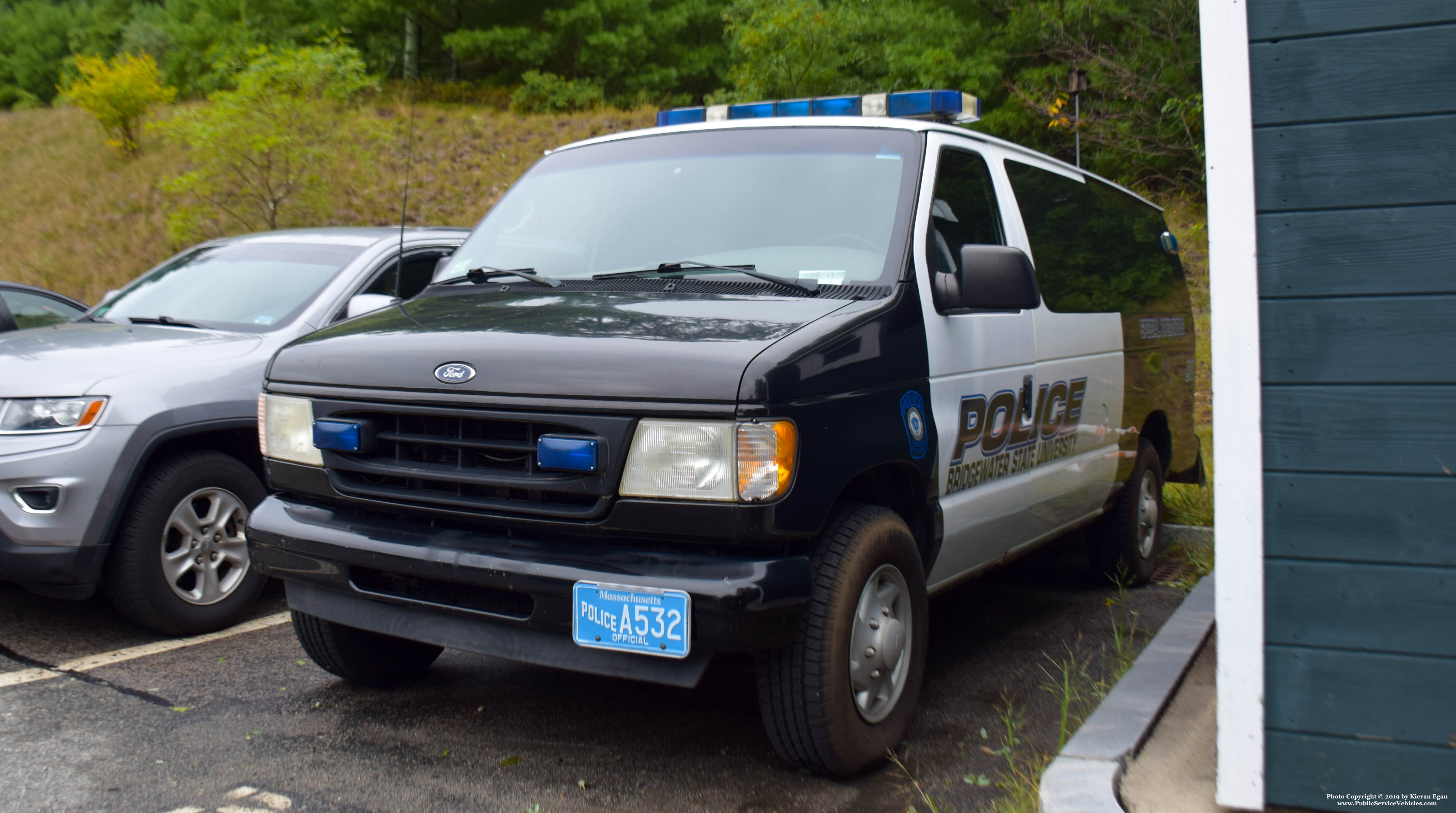 A photo  of Bridgewater State University Police
            Special Operations Van, a 1997-2007 Ford E-Series             taken by Kieran Egan