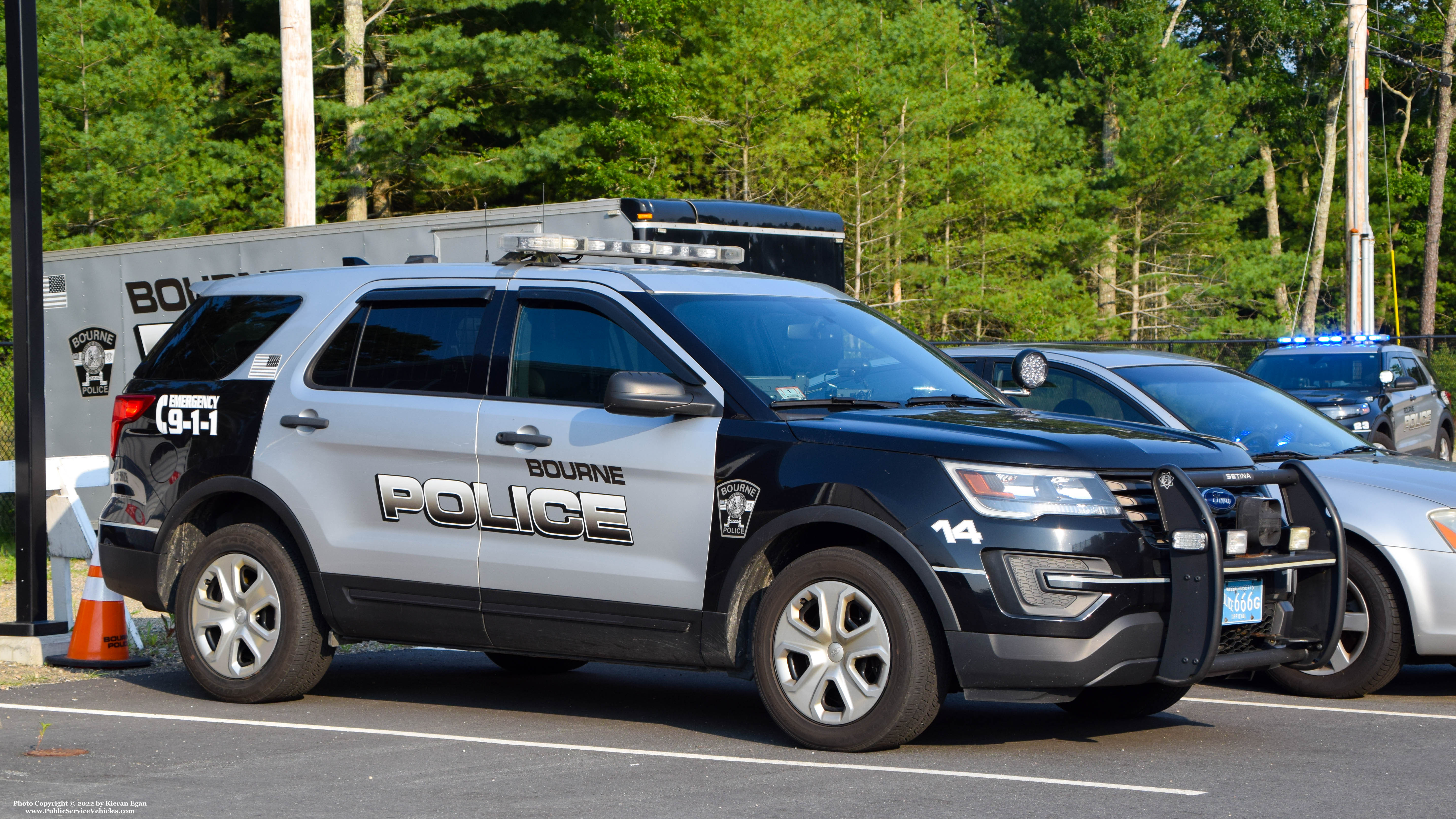 A photo  of Bourne Police
            Cruiser 14, a 2017 Ford Police Interceptor Utility             taken by Kieran Egan