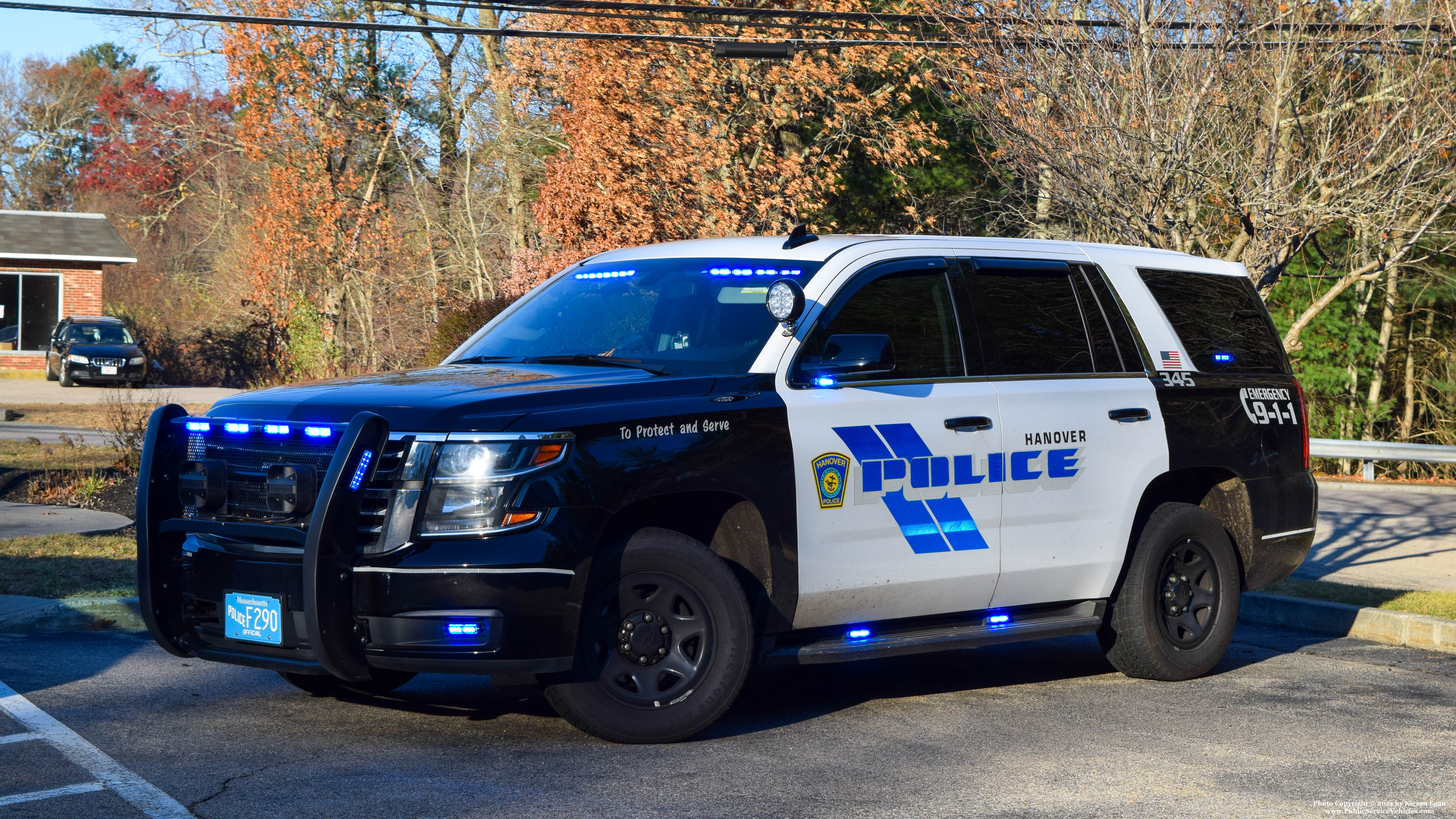 A photo  of Hanover Police
            Cruiser 345, a 2019 Chevrolet Tahoe             taken by Kieran Egan