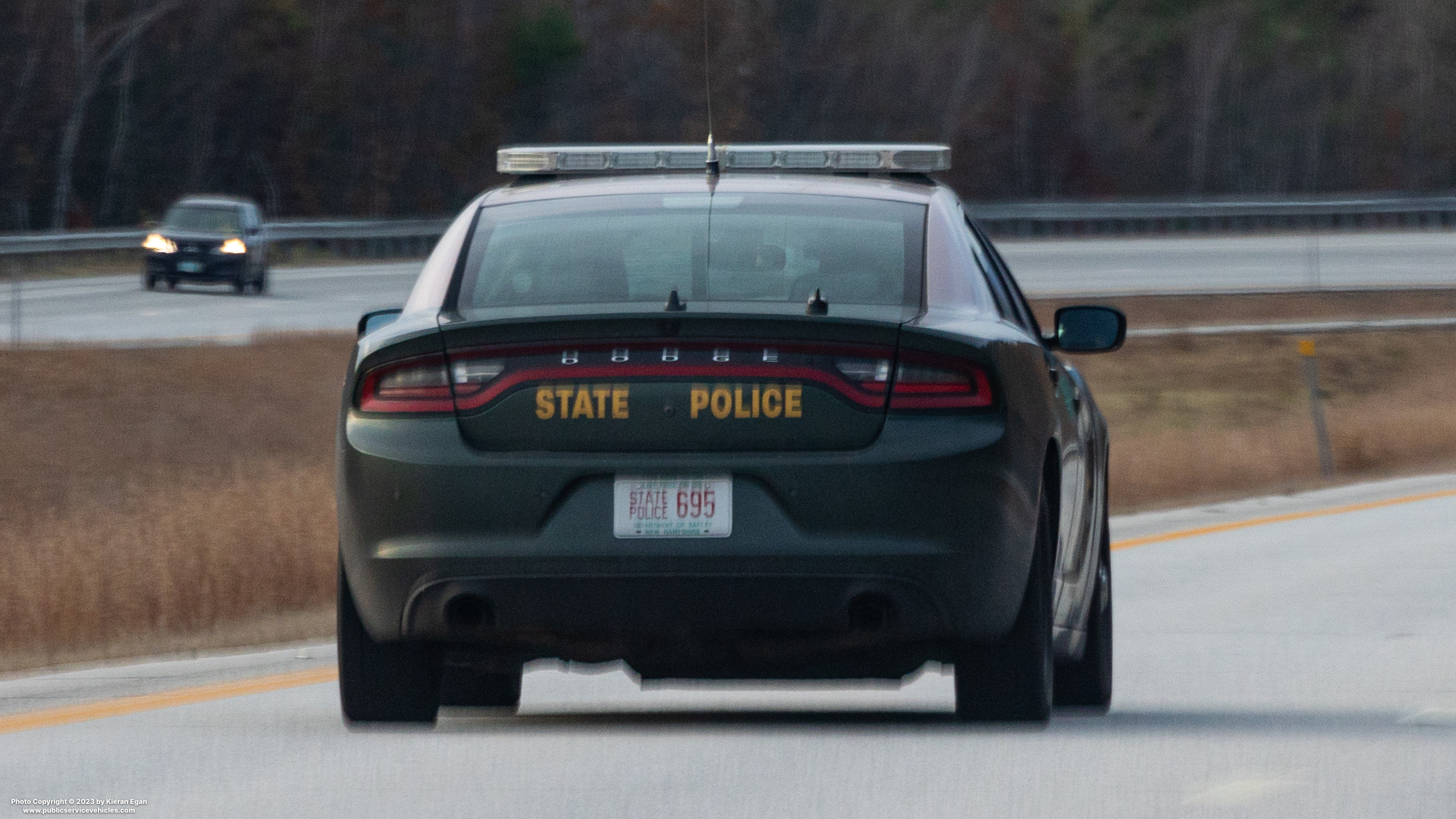 A photo  of New Hampshire State Police
            Cruiser 695, a 2015-2016 Dodge Charger             taken by Kieran Egan