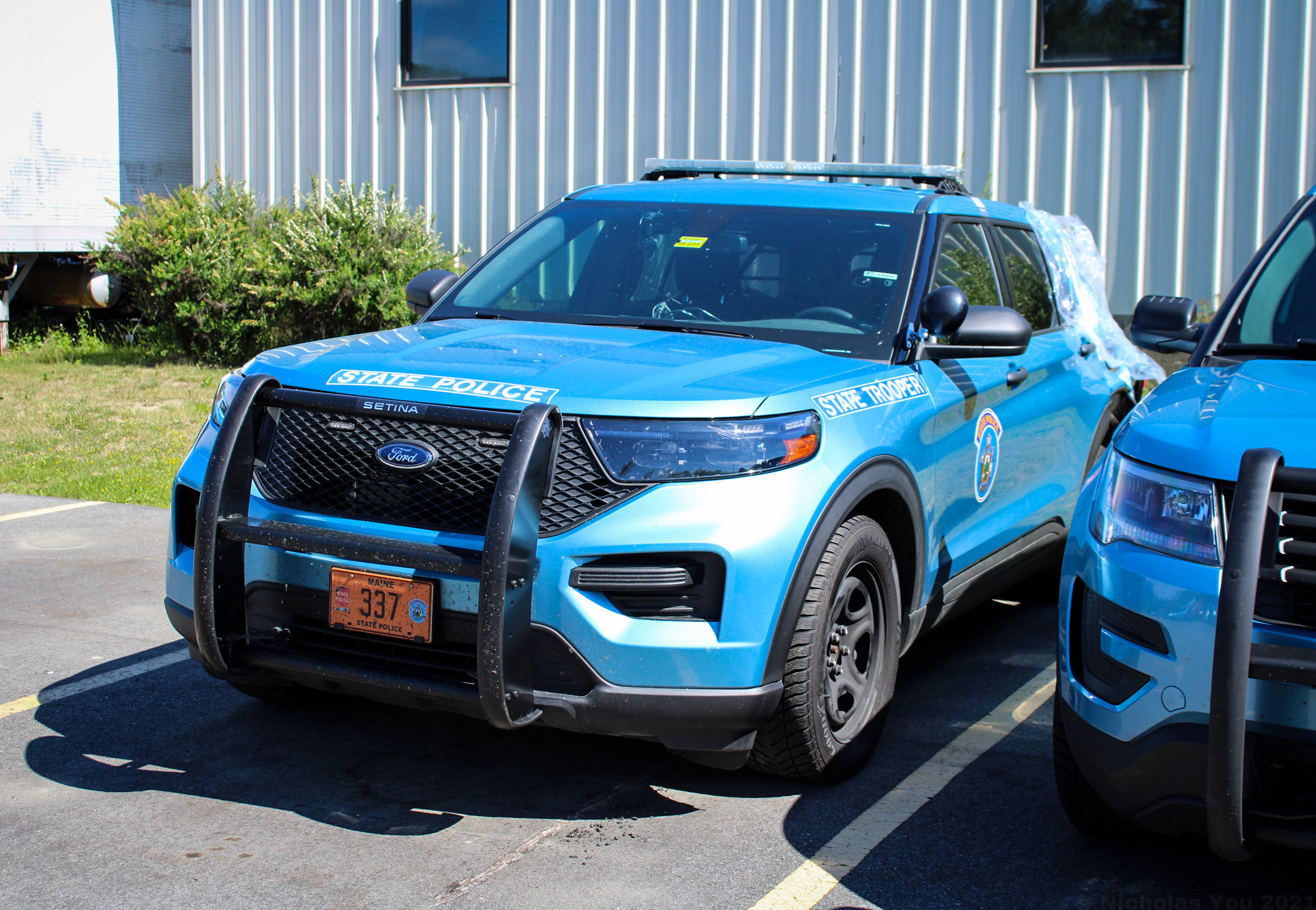 A photo  of Maine State Police
            Cruiser 337, a 2020-2021 Ford Police Interceptor Utility             taken by Nicholas You
