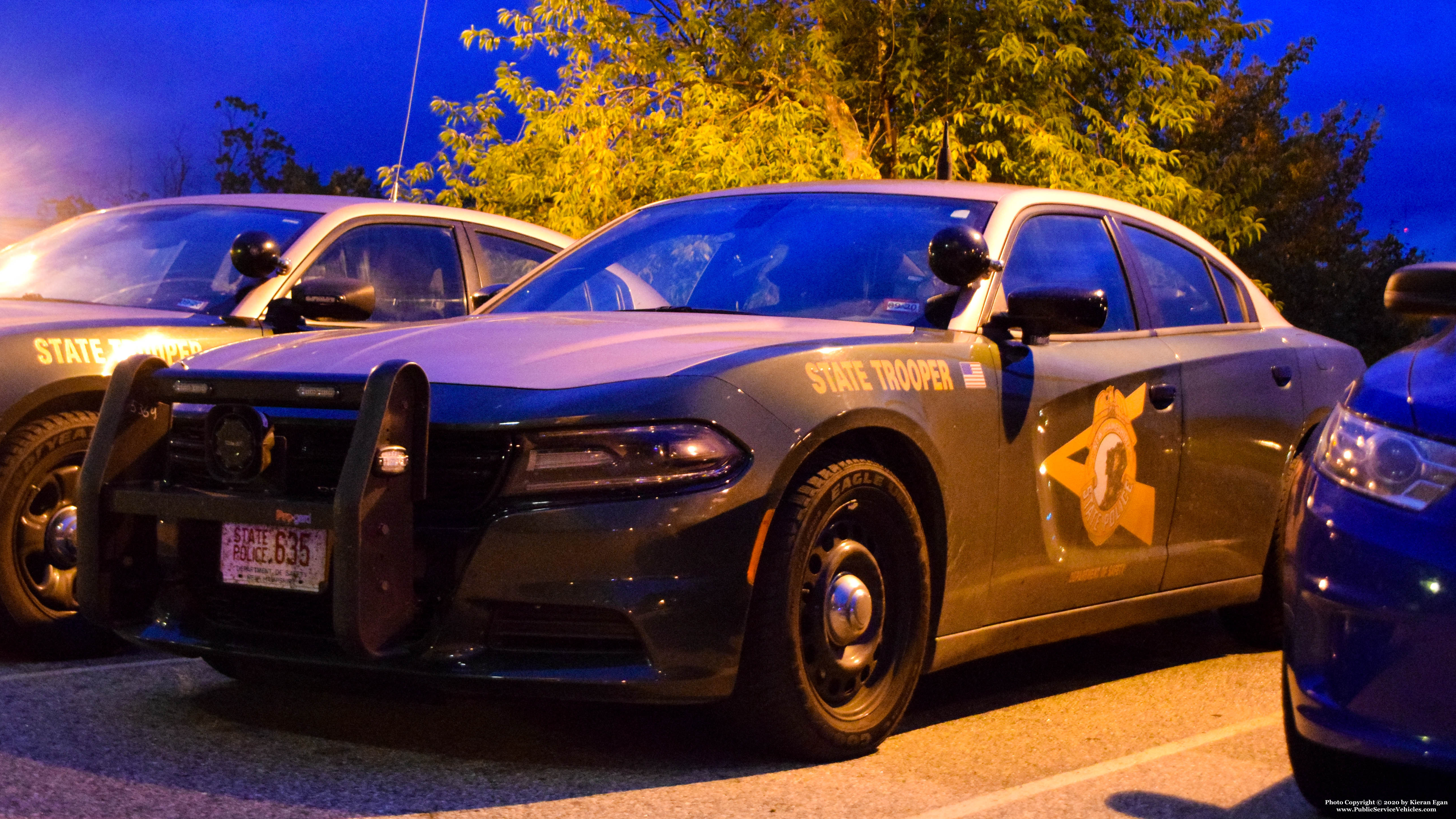 A photo  of New Hampshire State Police
            Cruiser 635, a 2015-2019 Dodge Charger             taken by Kieran Egan
