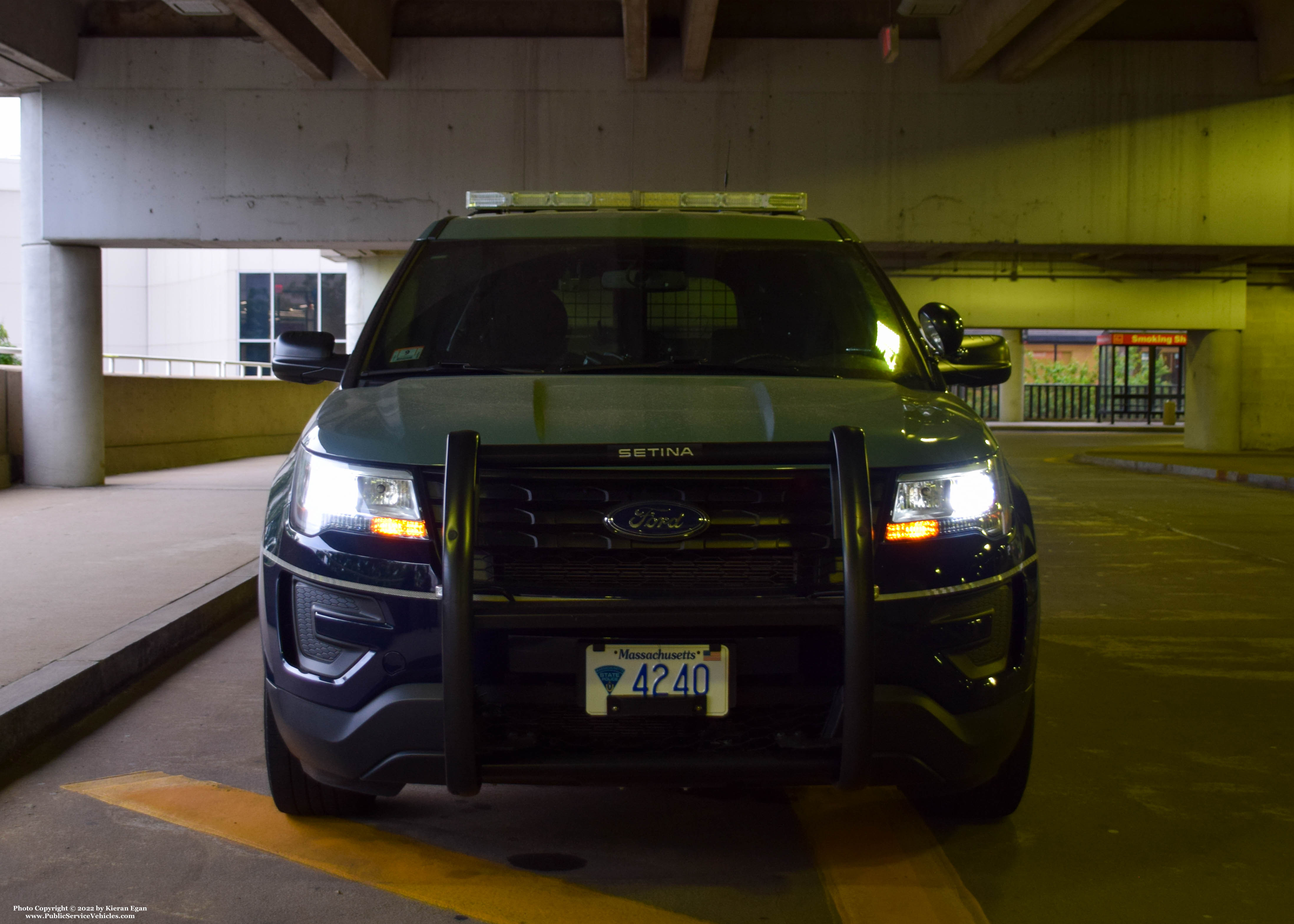A photo  of Massachusetts State Police
            Cruiser 4240, a 2019 Ford Police Interceptor Utility             taken by Kieran Egan