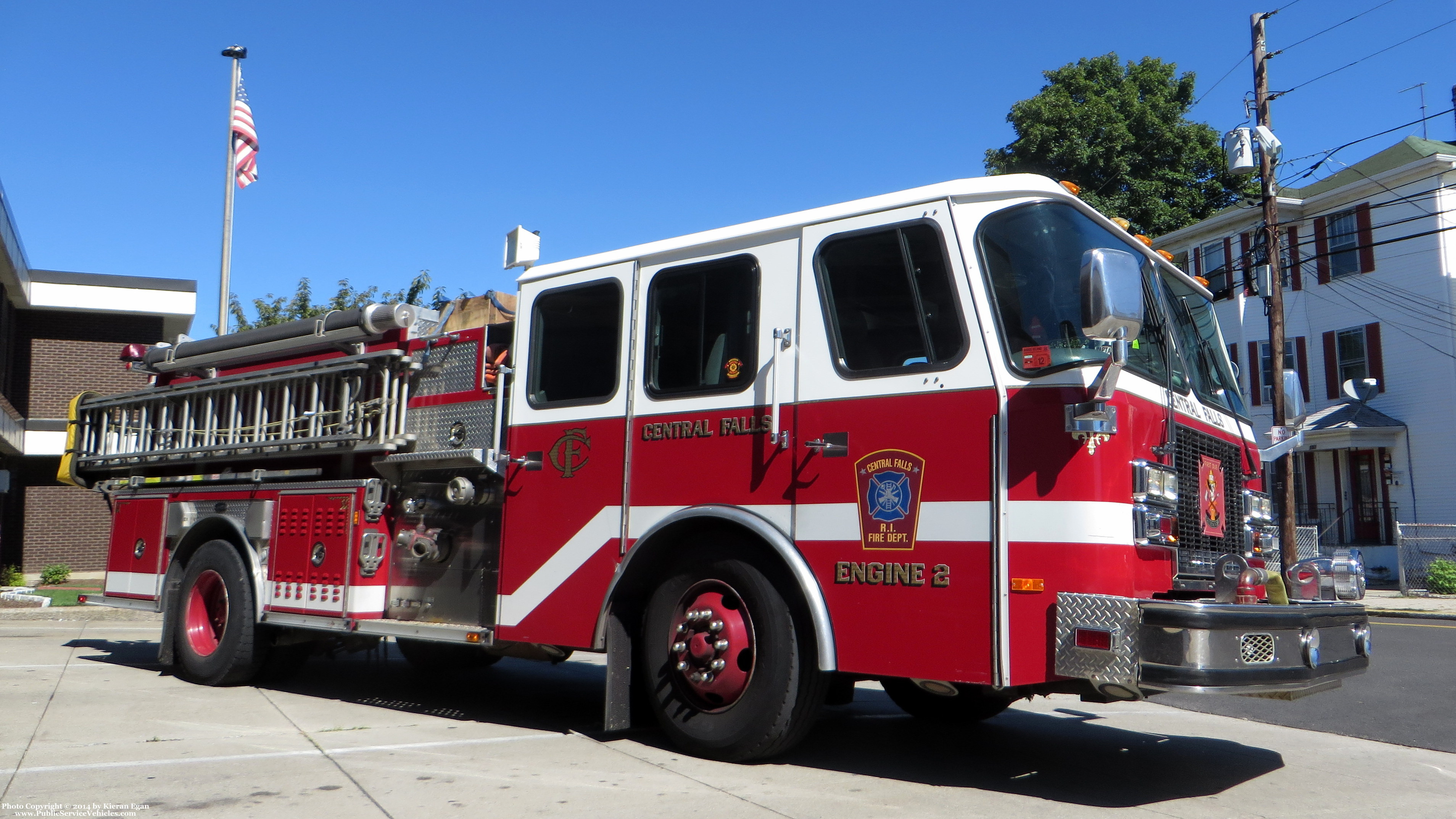 A photo  of Central Falls Fire
            Engine 2, a 2001 E-One Cyclone II             taken by Kieran Egan