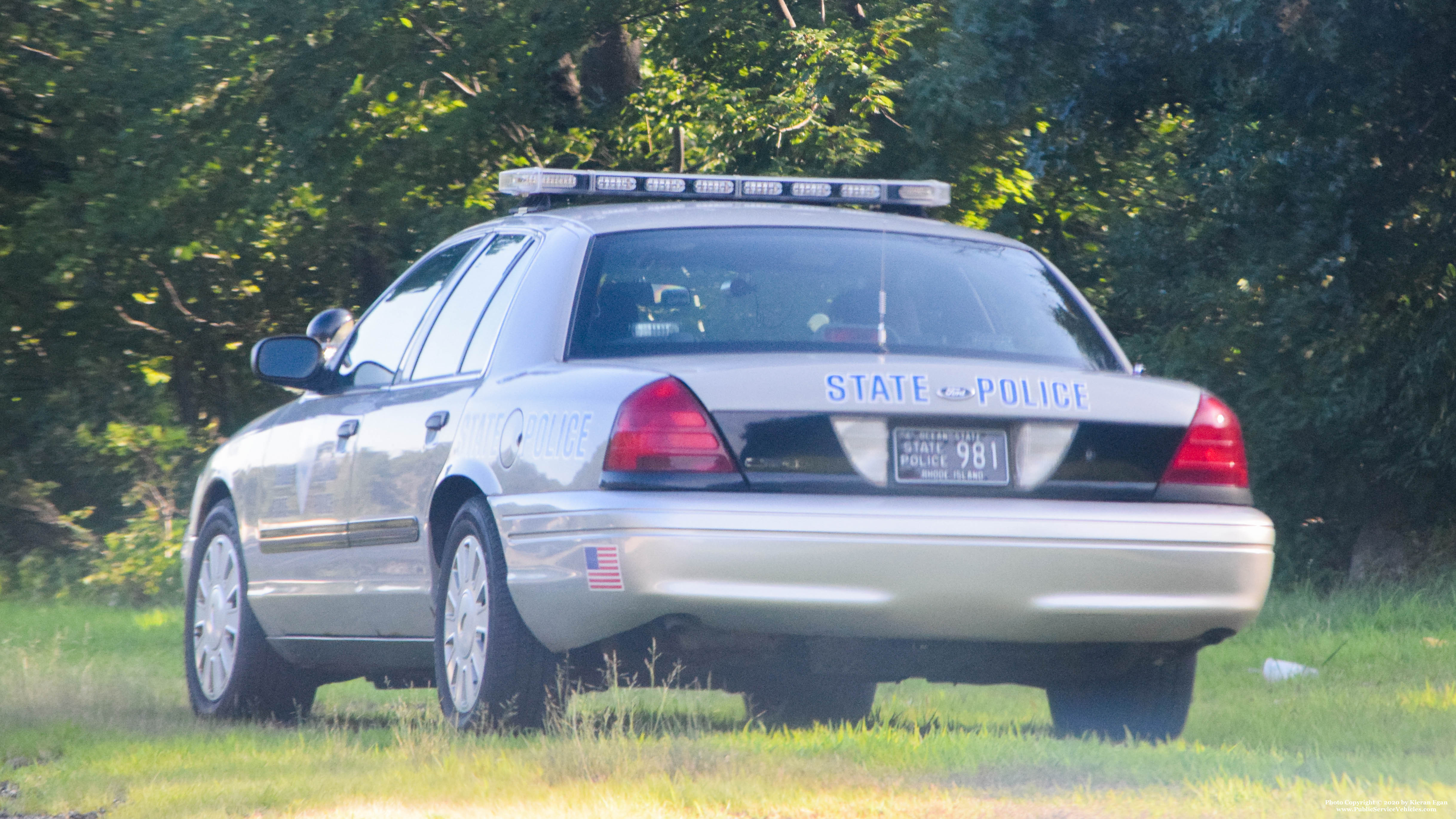 A photo  of Rhode Island State Police
            Cruiser 981, a 2006-2008 Ford Crown Victoria Police Interceptor             taken by Kieran Egan