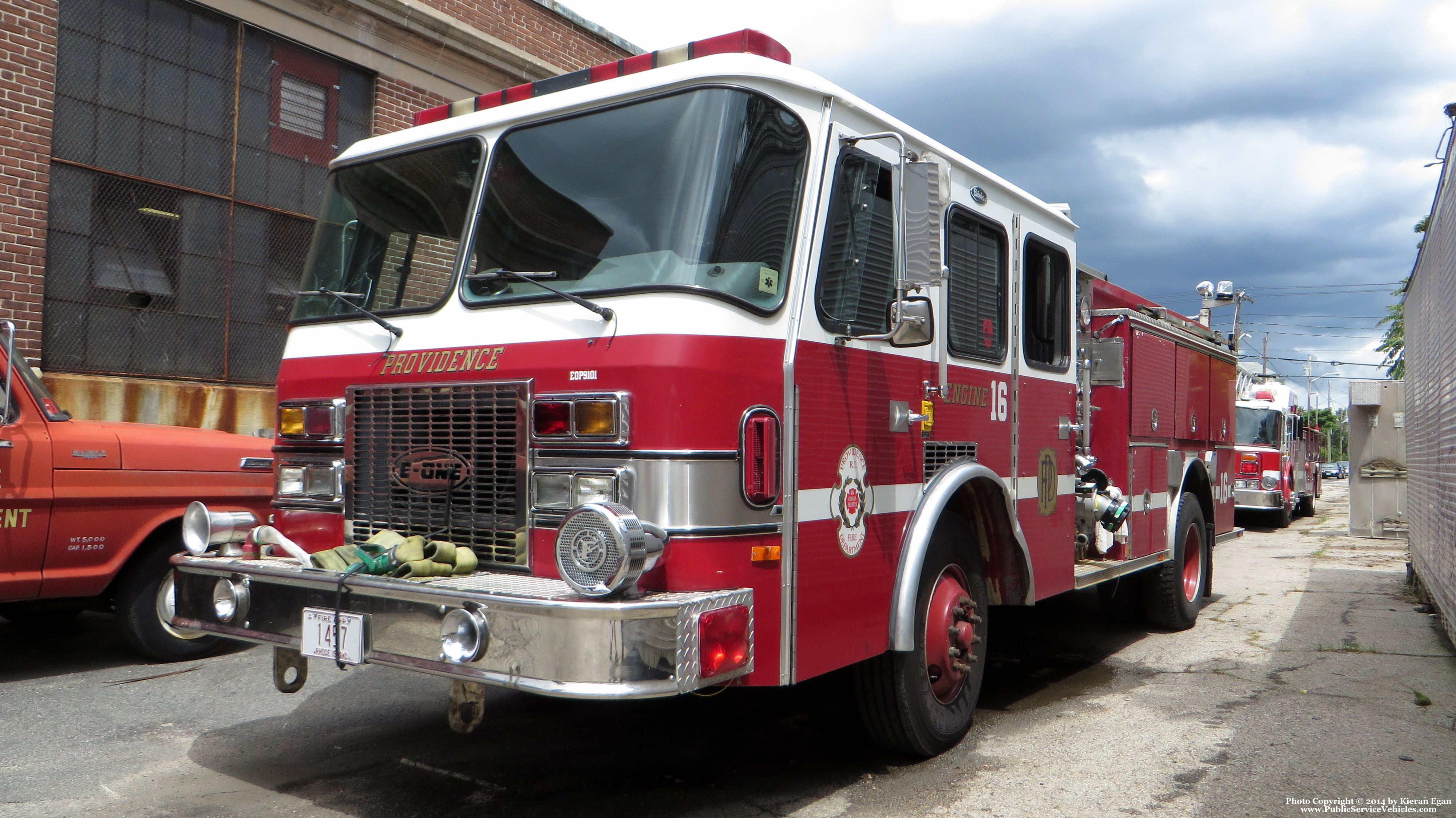 A photo  of Providence Fire
            Engine 16, a 1991 E-One Protector             taken by Kieran Egan